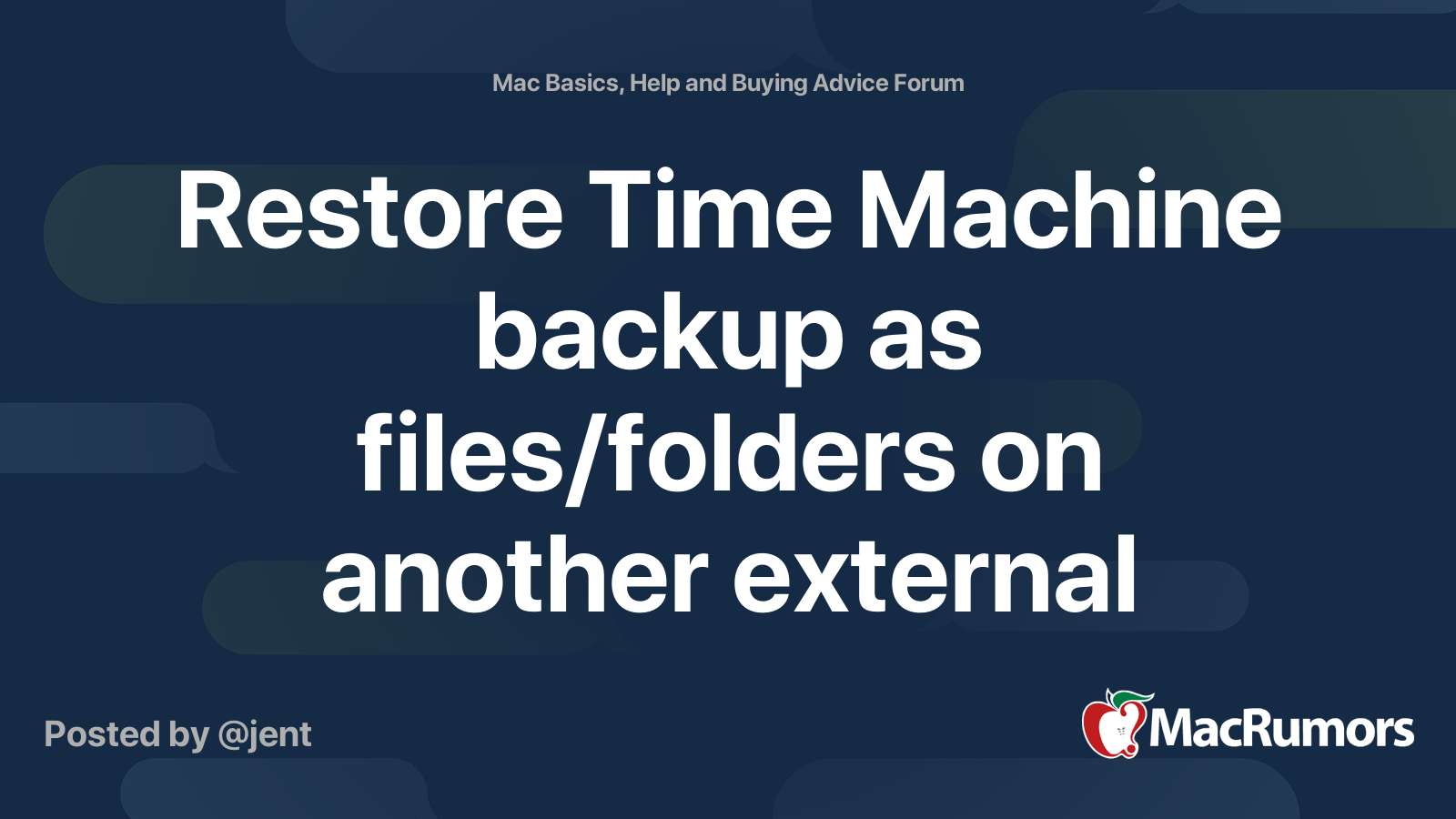 Restore Time Machine backup as files/folders on another external drive