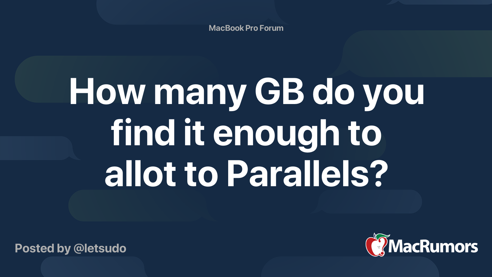How Many GB Do You Find It Enough To Allot To Parallels MacRumors Forums