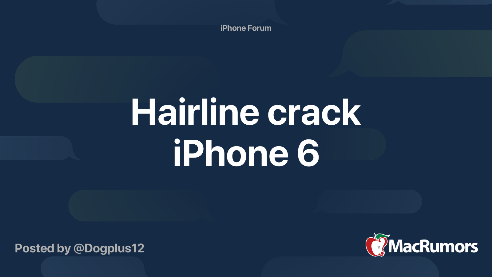 Hairline crack iPhone 6 MacRumors Forums