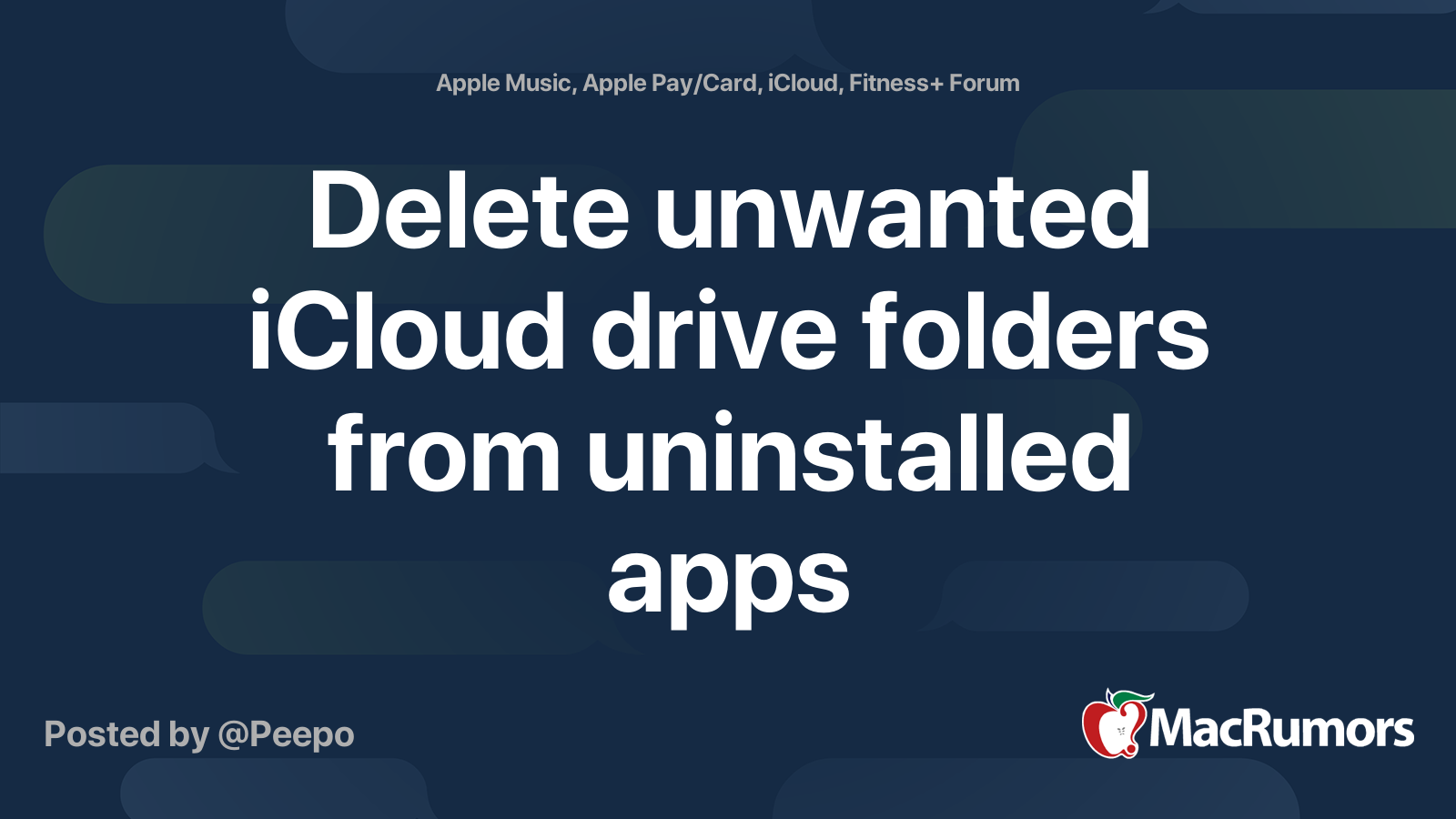 Delete unwanted iCloud drive folders from uninstalled apps MacRumors