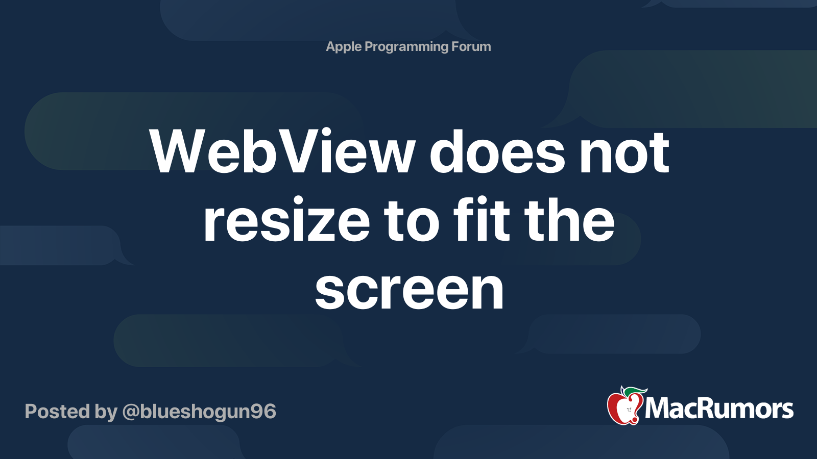 View does not resize to fit the screen MacRumors Forums