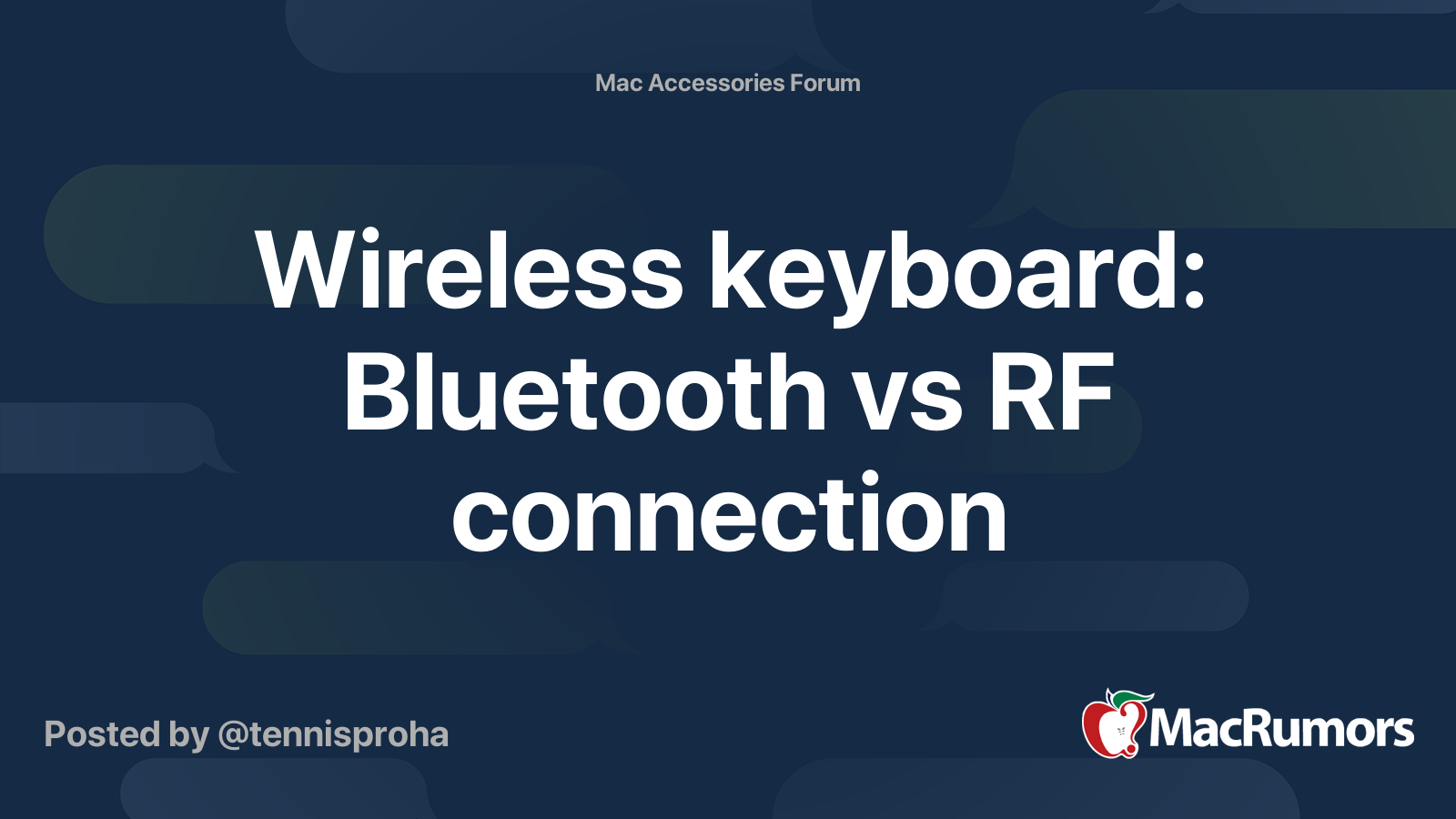 Wireless Keyboard Bluetooth Vs RF Connection MacRumors Forums 