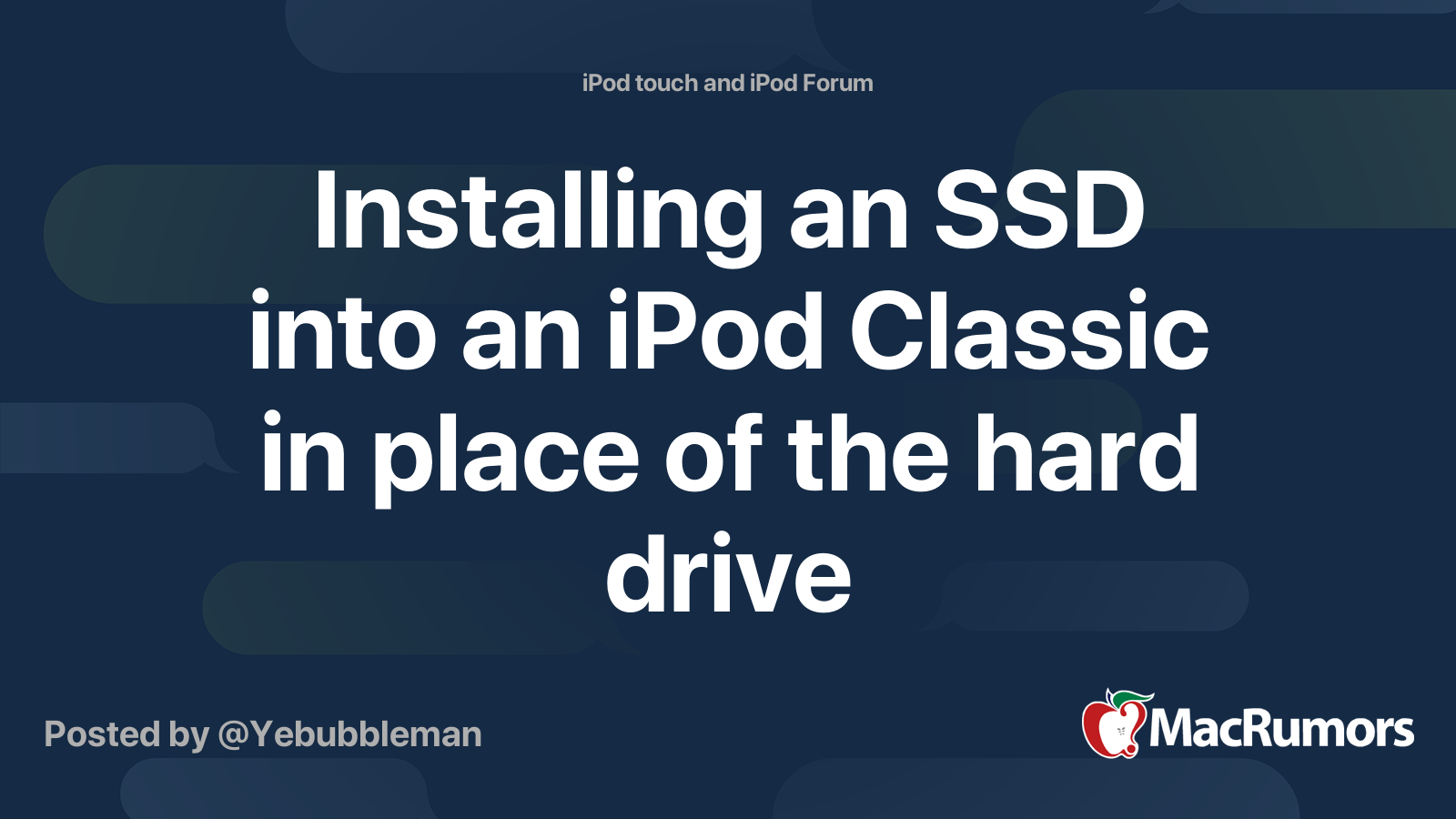 Installing An Ssd Into An Ipod Classic In Place Of The Hard Drive Macrumors Forums