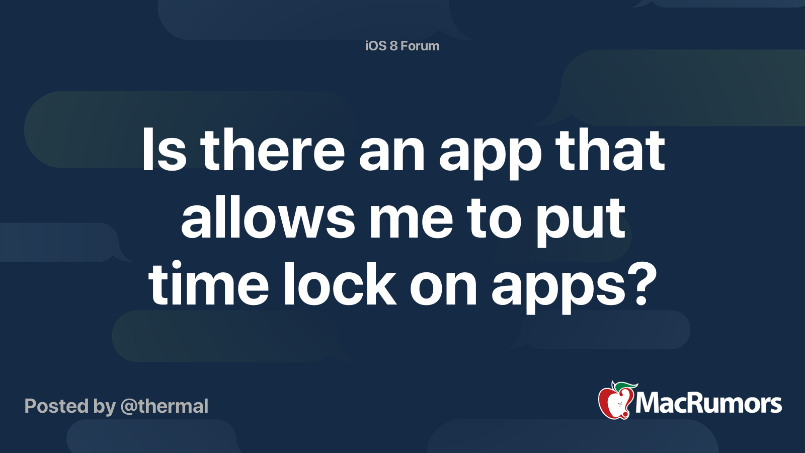 Is there an app that allows me to put time lock on apps? MacRumors Forums