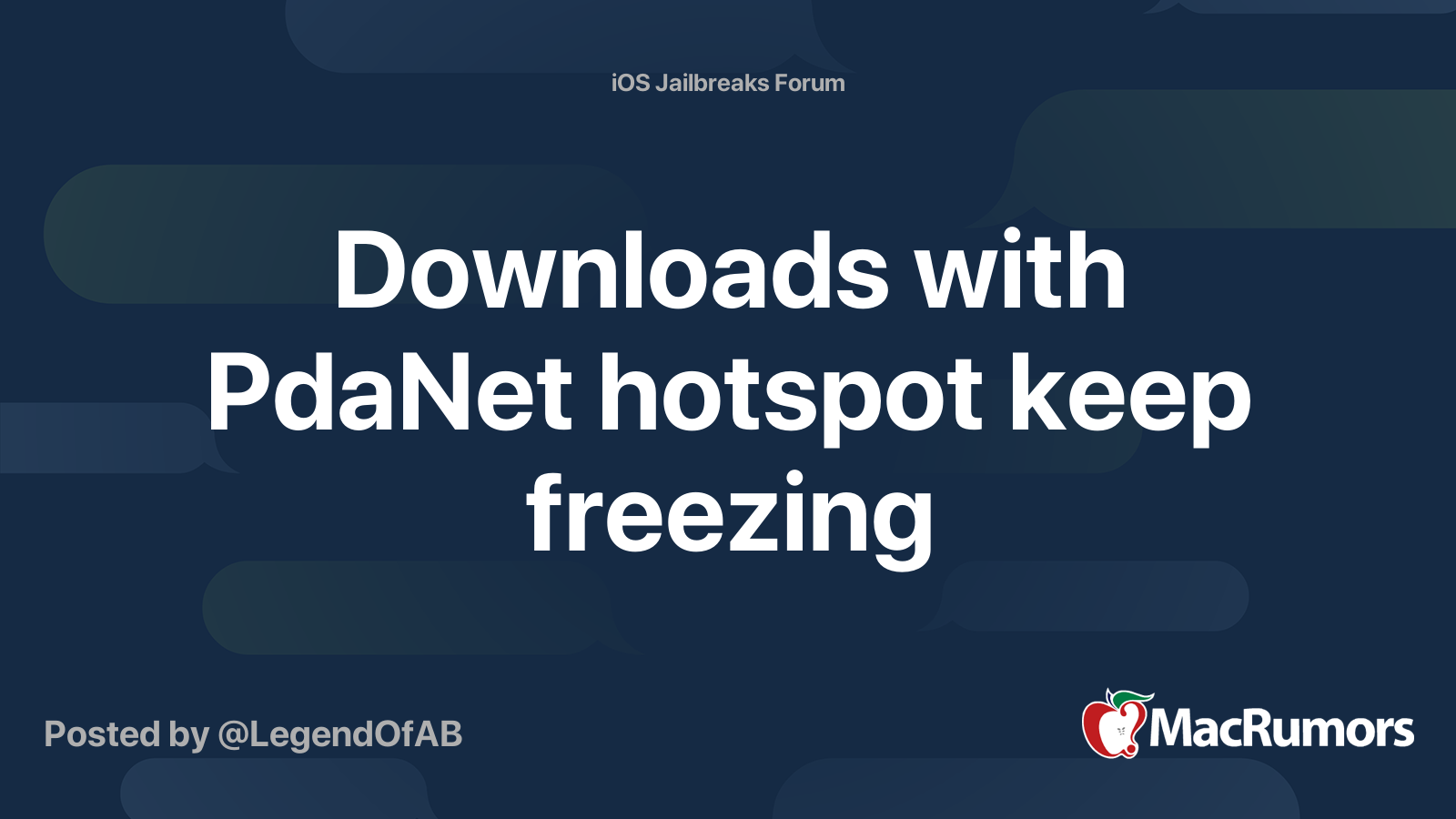 Downloads with hotspot keep freezing MacRumors Forums