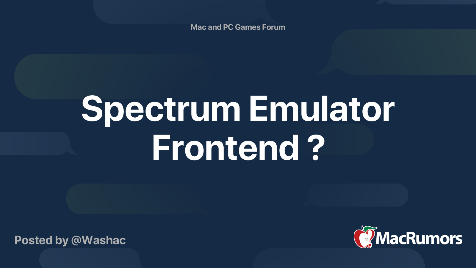 Spectrum Emulator Frontend ? | MacRumors Forums