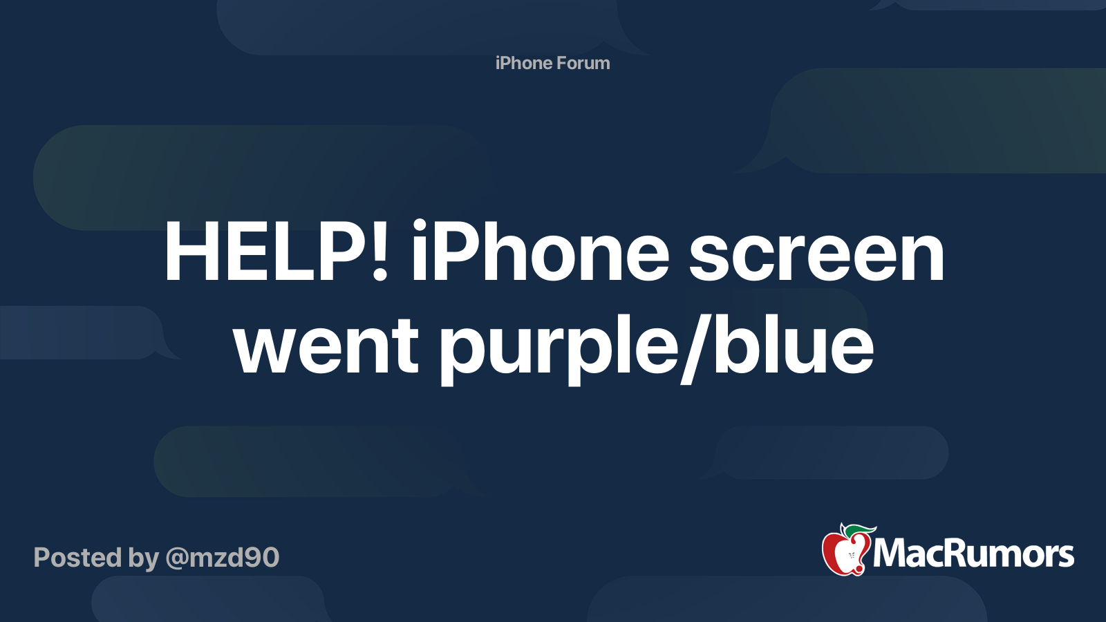 HELP! iPhone screen went purple/blue | MacRumors Forums