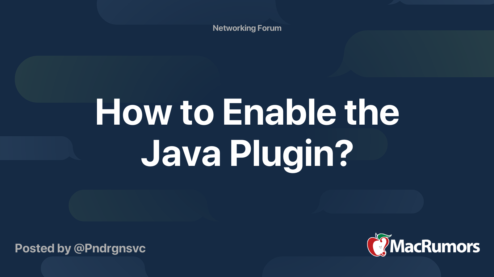 How to Enable the Java Plugin? | MacRumors Forums