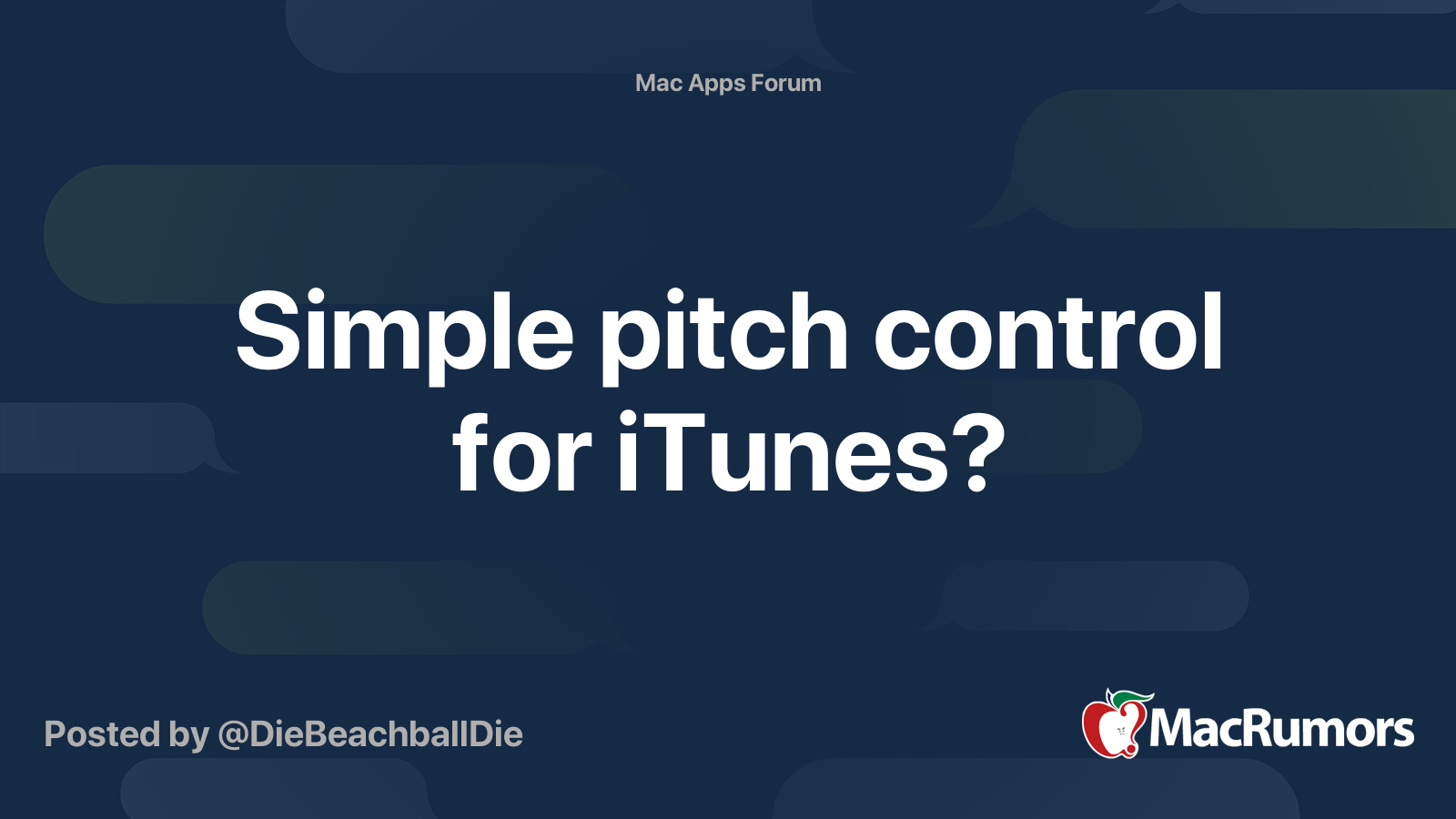 Simple pitch control for iTunes? MacRumors Forums