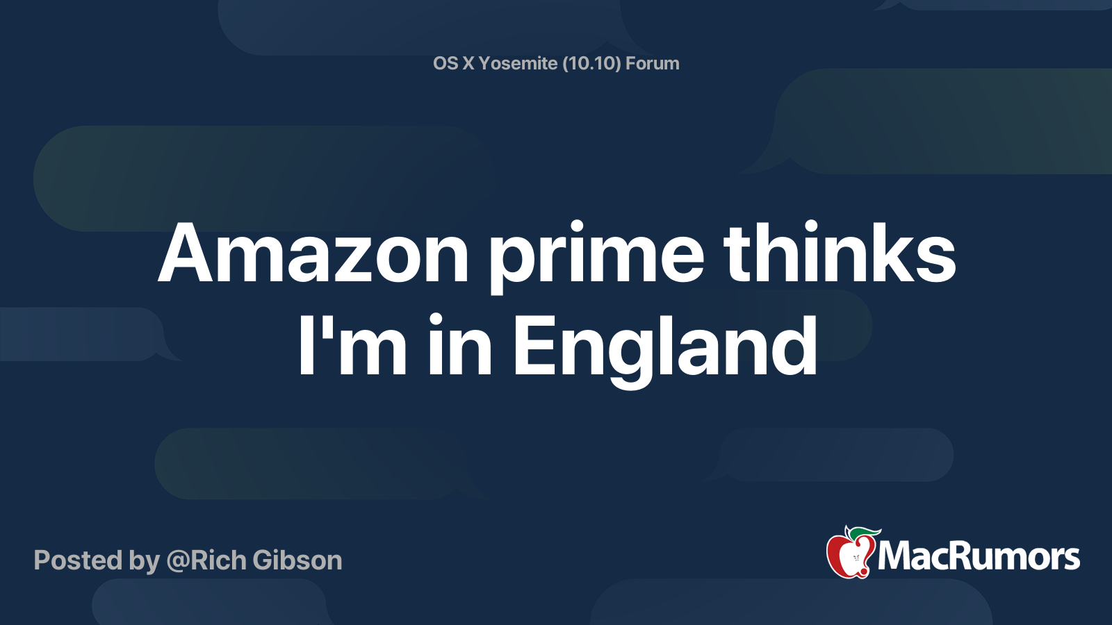 Amazon prime thinks I'm in England MacRumors Forums
