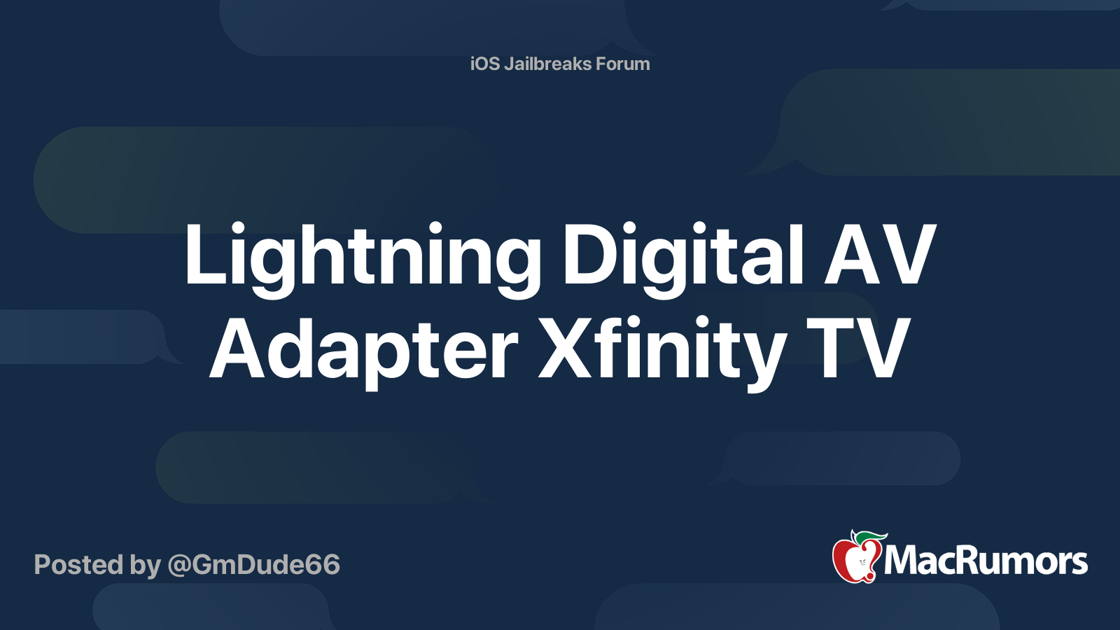 Lightning Digital AV Adapter Xfinity TV MacRumors Forums