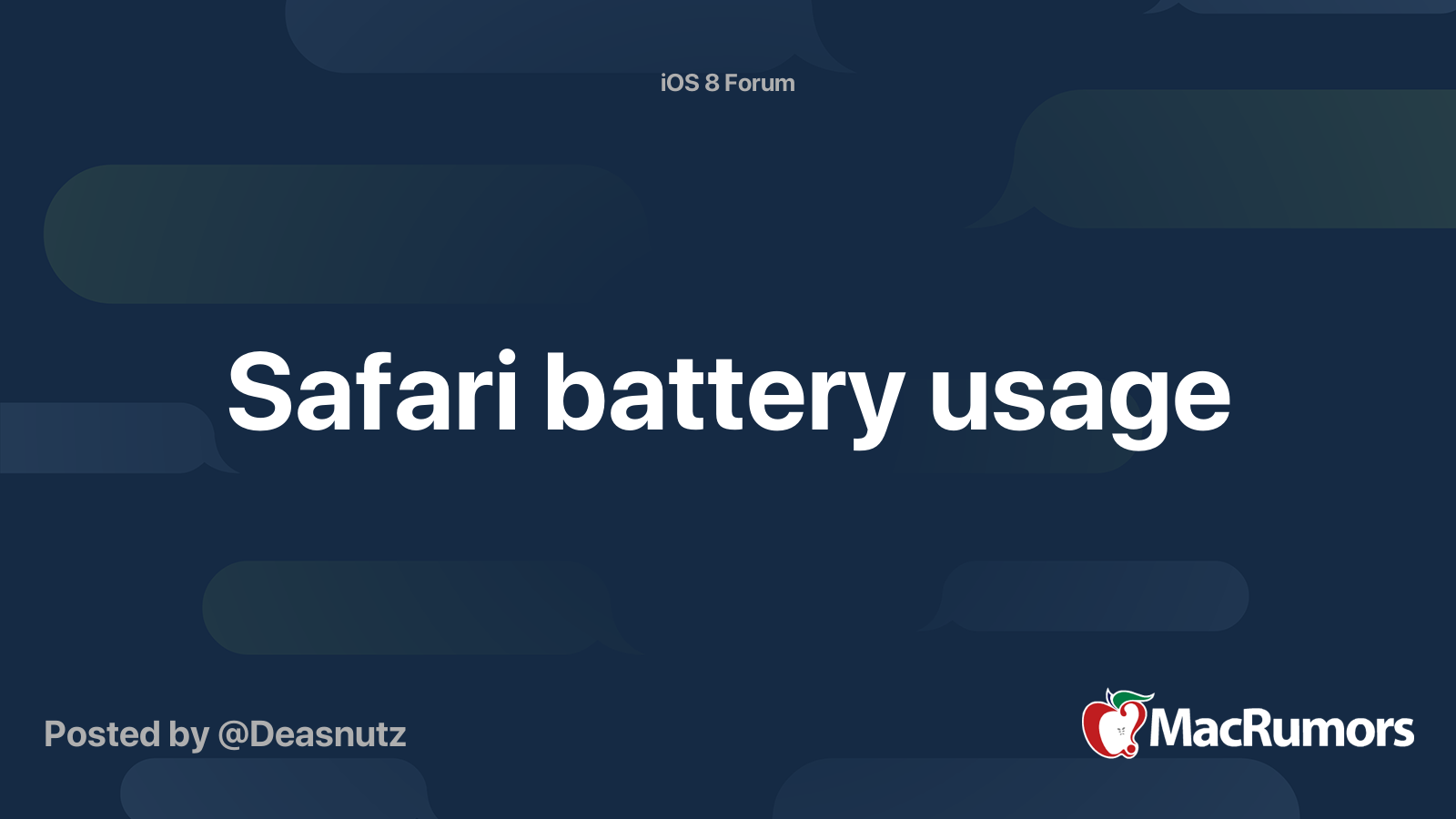 Safari battery usage MacRumors Forums