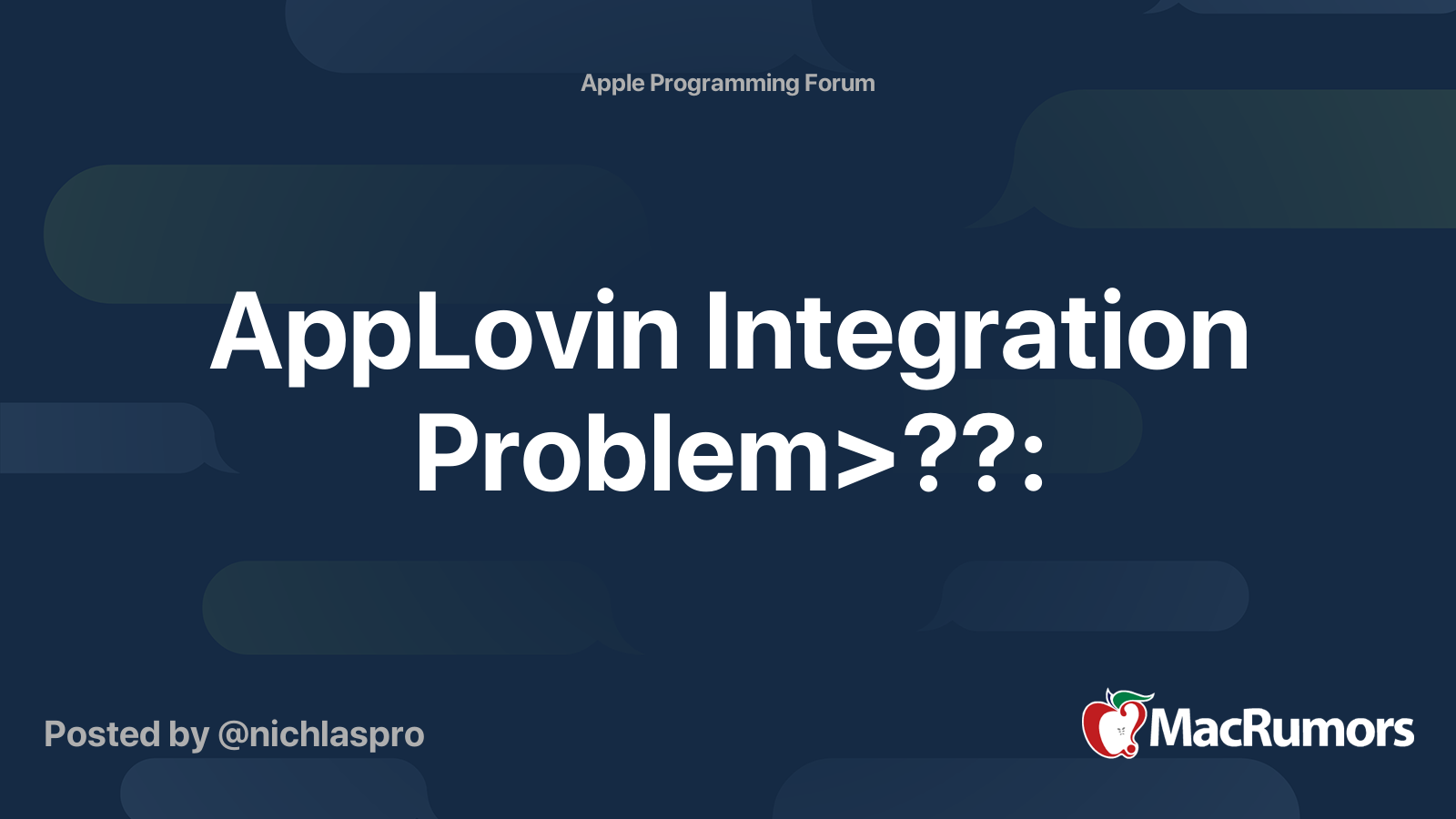 AppLovin Integration Problem>??: | MacRumors Forums