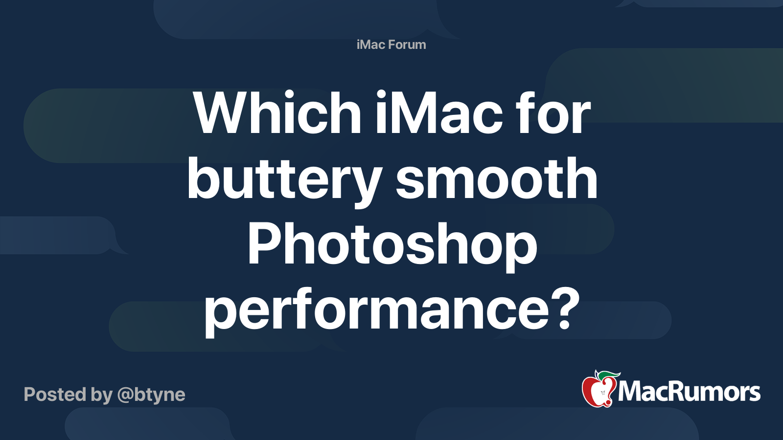 Which Imac For Buttery Smooth Photoshop Performance Macrumors Forums