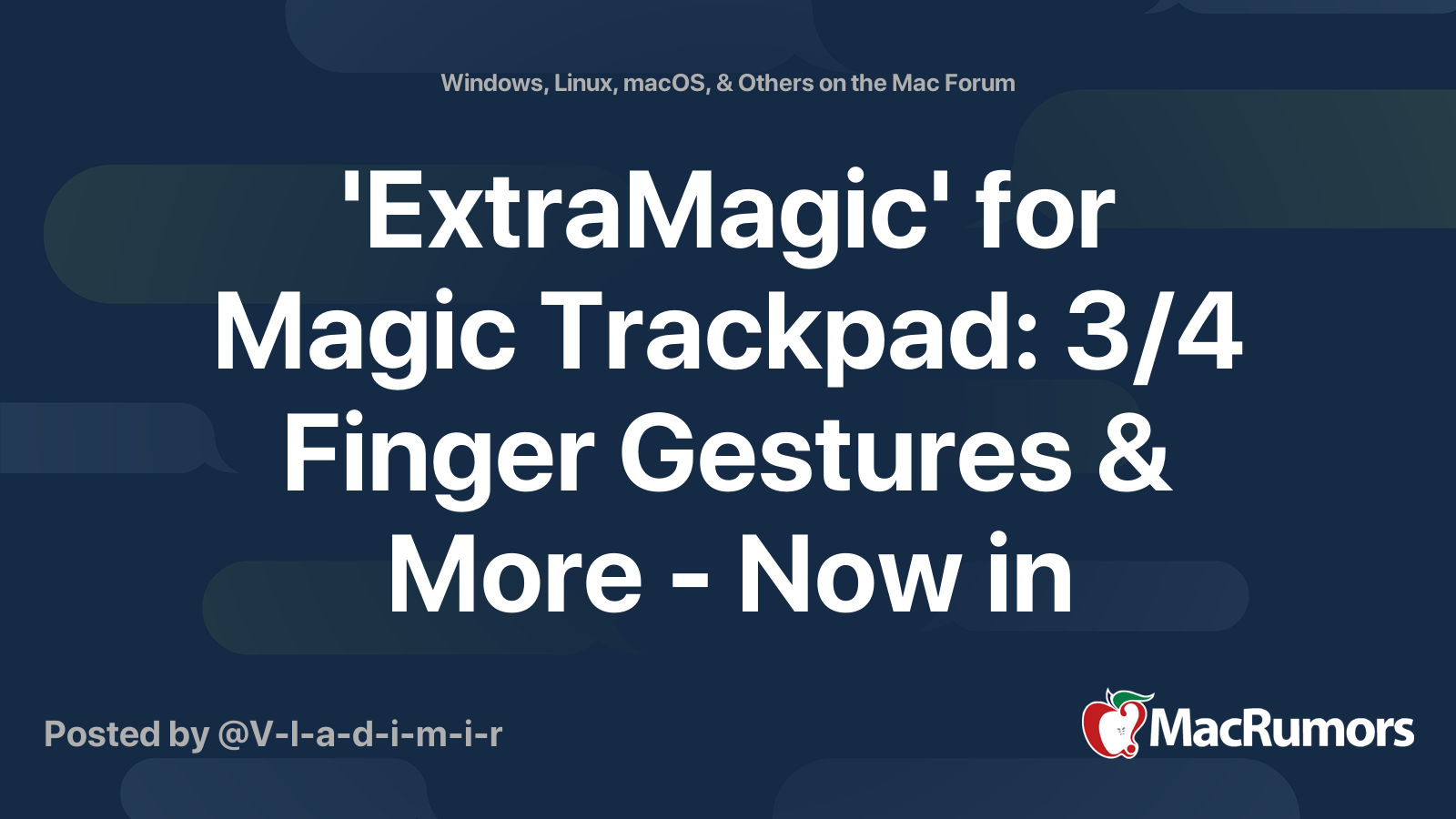 Extramagic For Magic Trackpad 3 4 Finger Gestures More Now In Windows Macrumors Forums