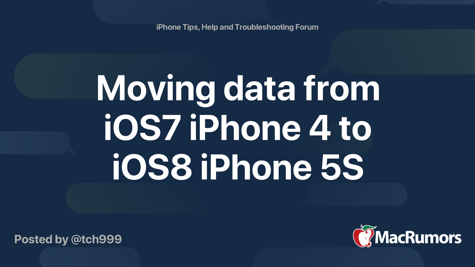 Moving Data From Ios7 Iphone 4 To Ios8 Iphone 5s Macrumors Forums