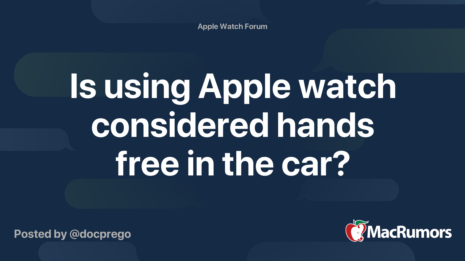 Is using Apple watch considered hands free in the car MacRumors