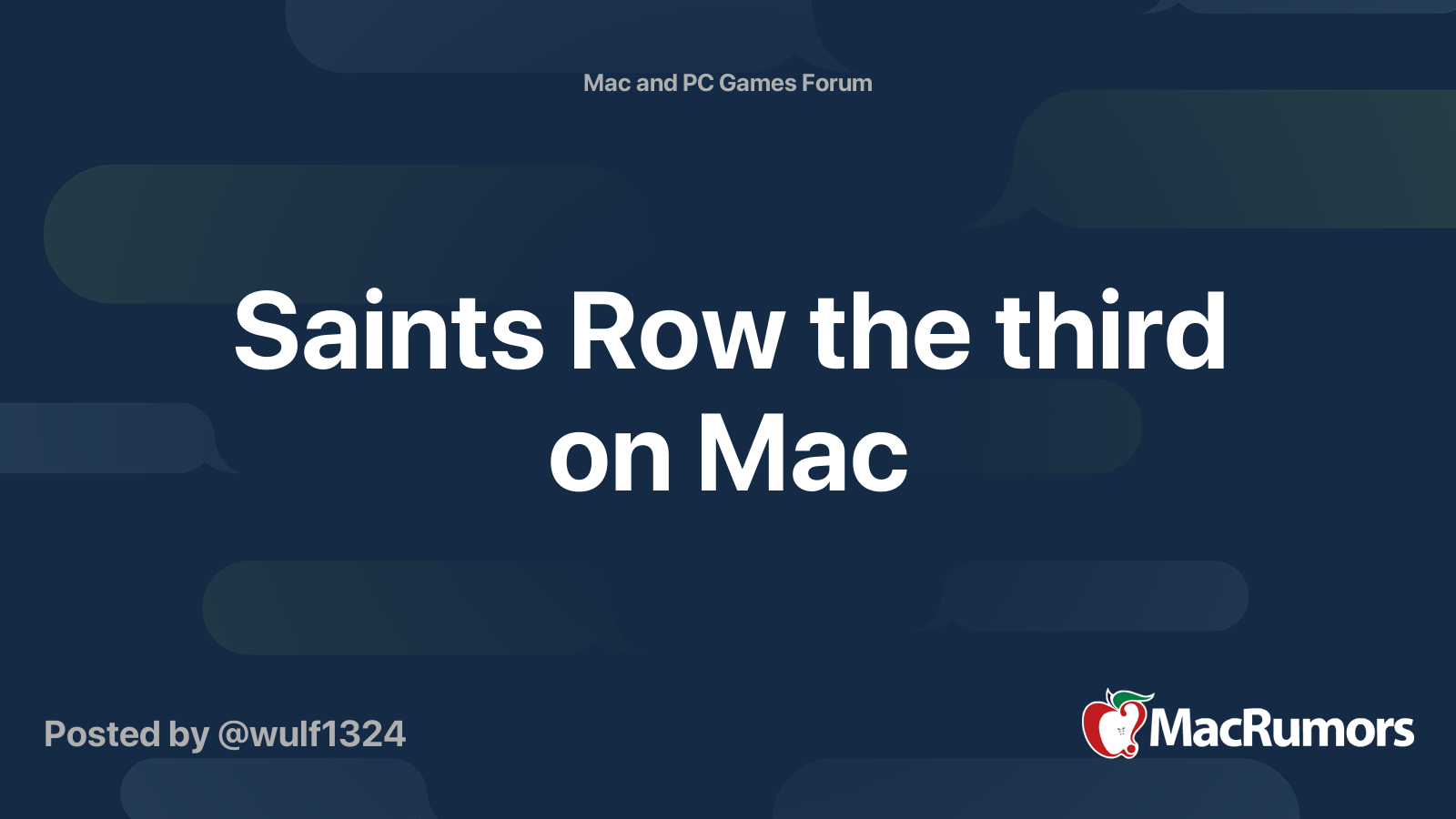 Saints Row the third on Mac MacRumors Forums