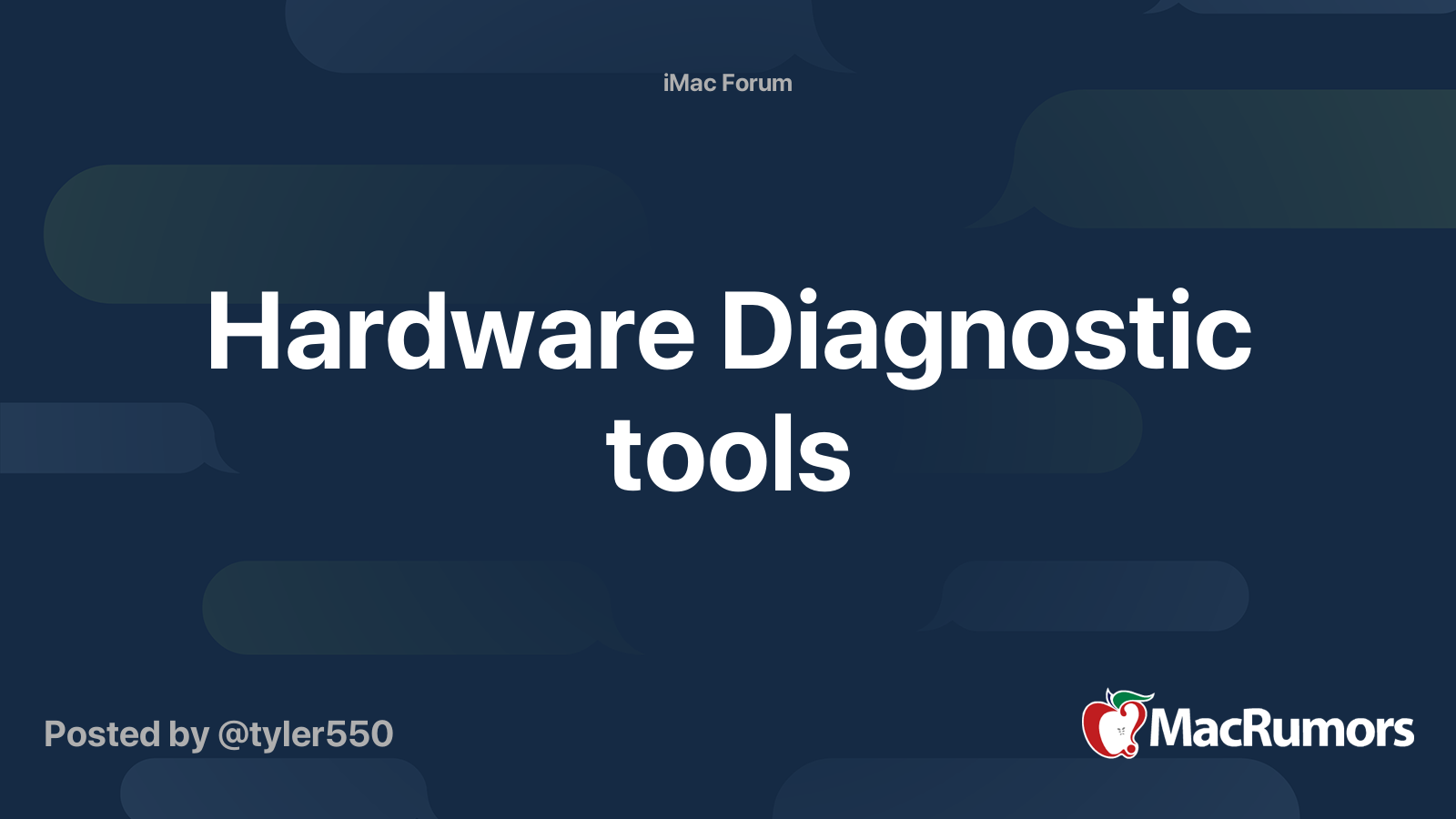 Hardware Diagnostic tools MacRumors Forums