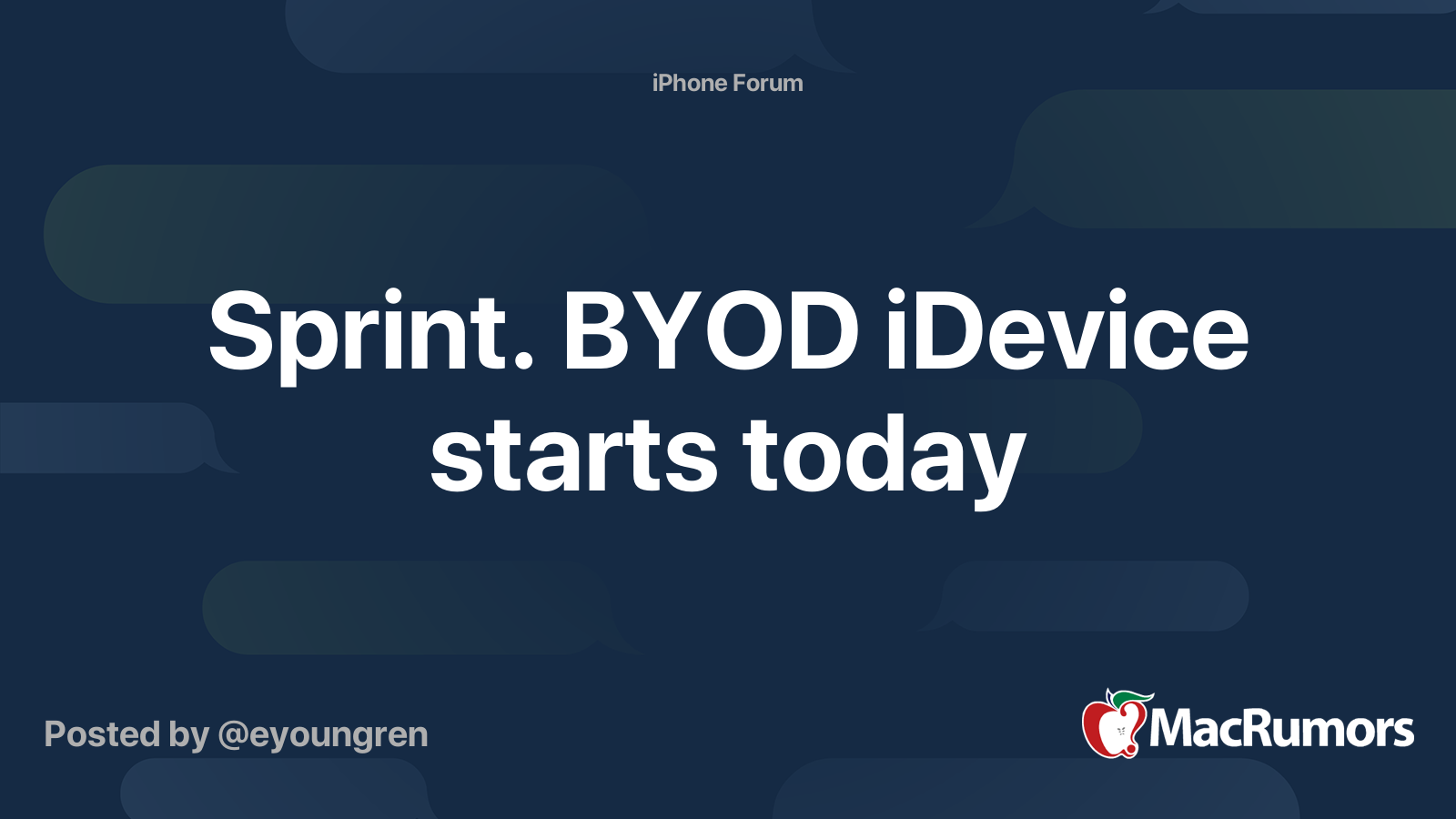 Sprint Byod Idevice Starts Today Macrumors Forums