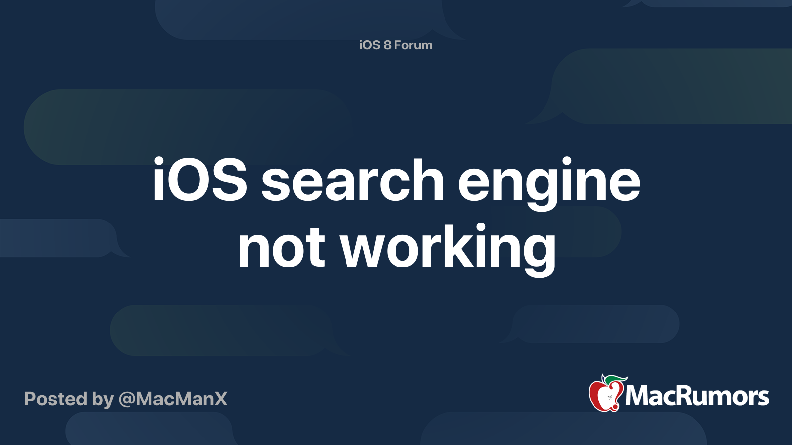 Search Engine Not Working
