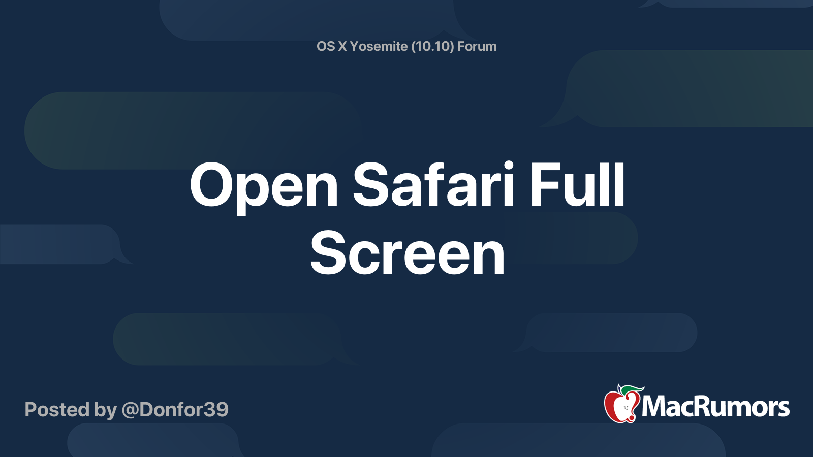 make safari full screen on mac