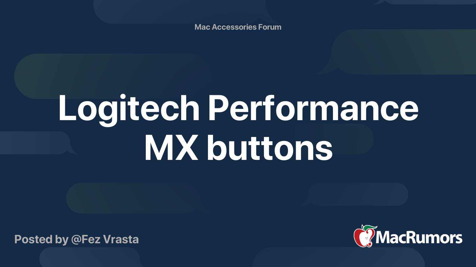 Logitech Performance MX buttons | MacRumors Forums