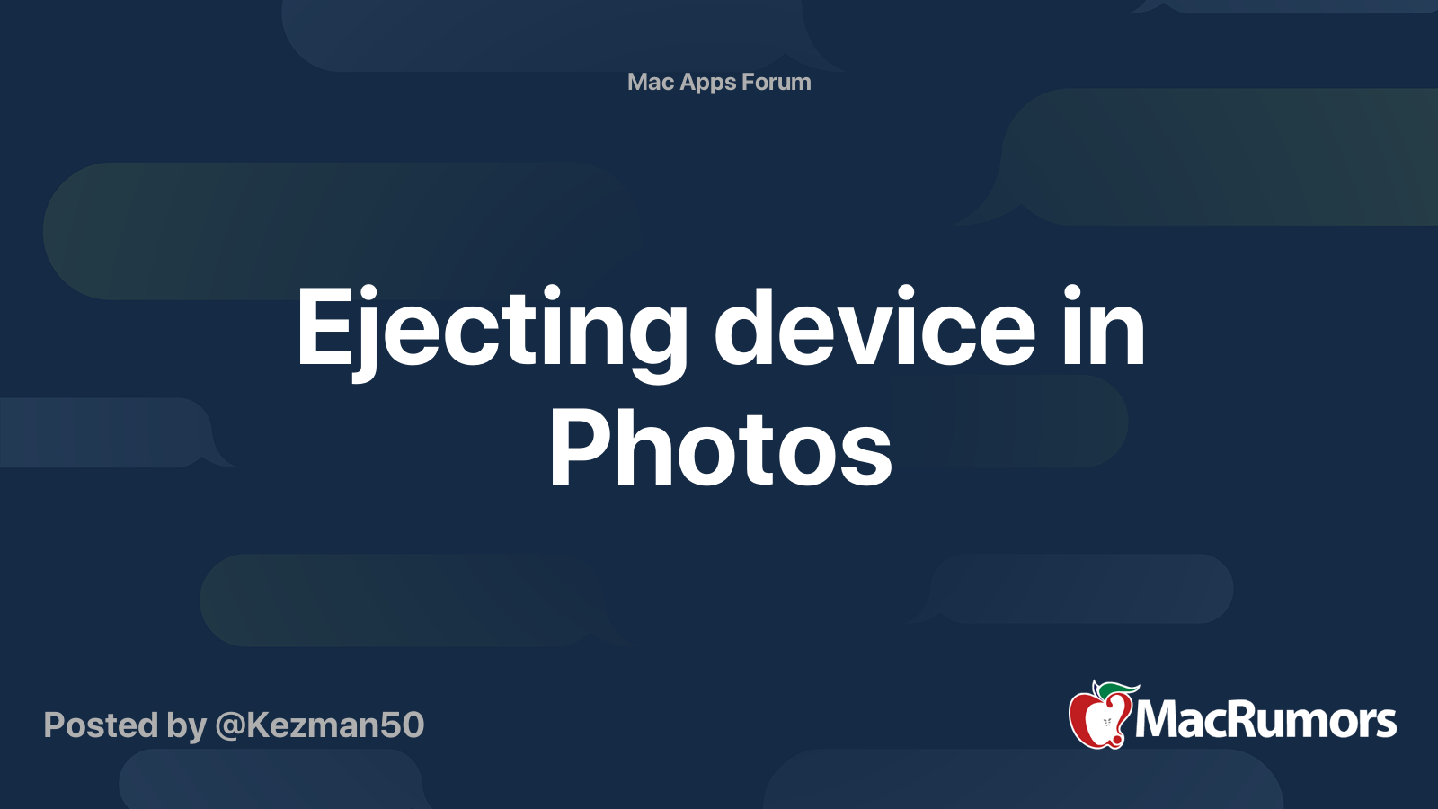 Ejecting device in Photos | MacRumors Forums