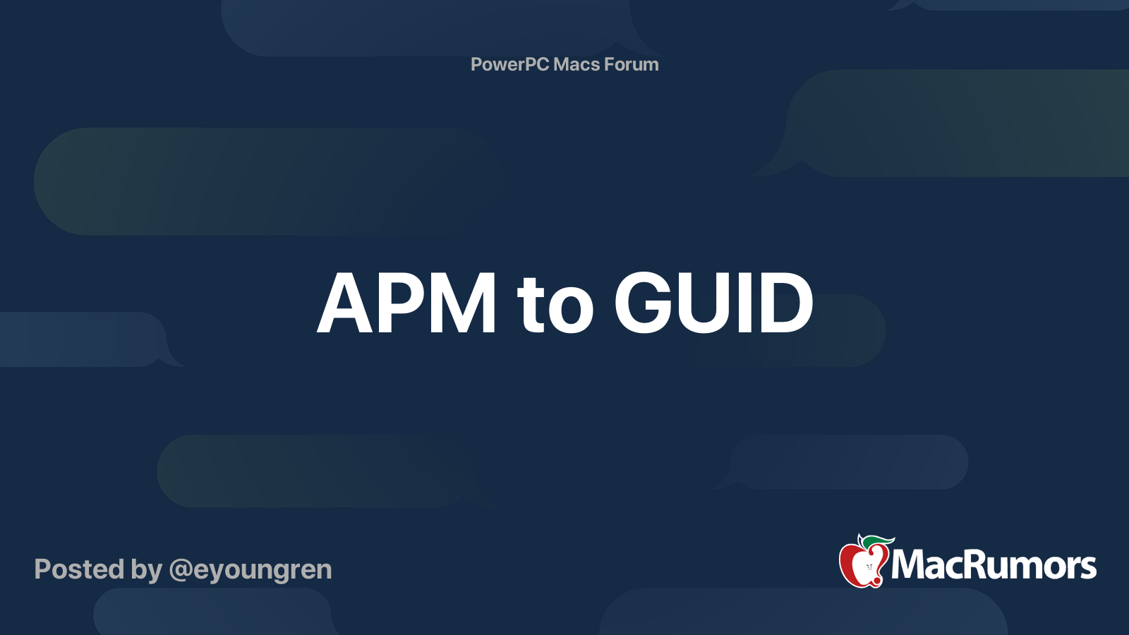 APM to GUID MacRumors Forums