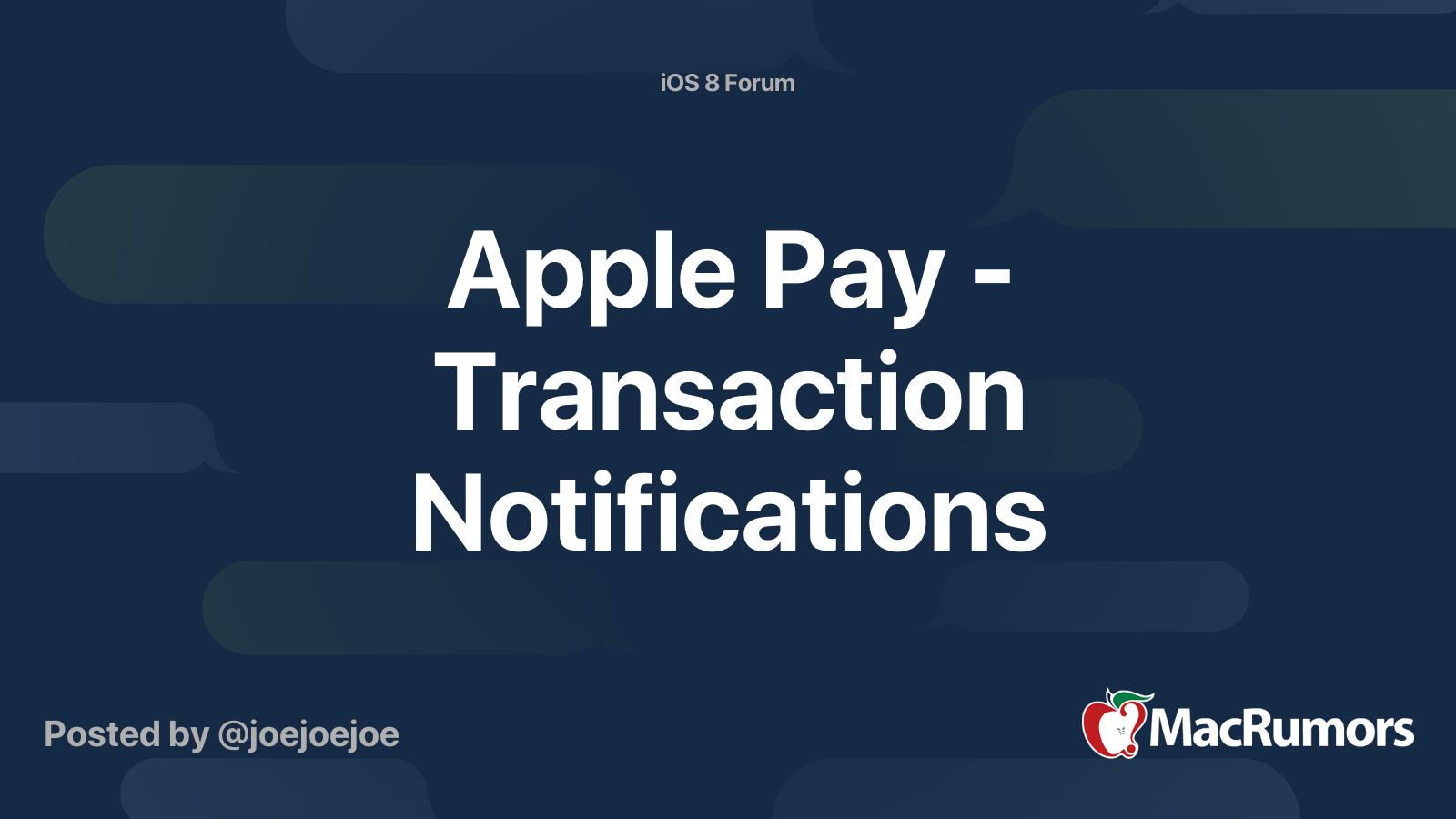 Apple Pay - Transaction Notifications | MacRumors Forums