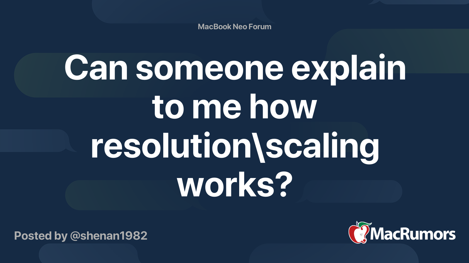 Can someone explain to me how resolution\scaling works? | MacRumors Forums