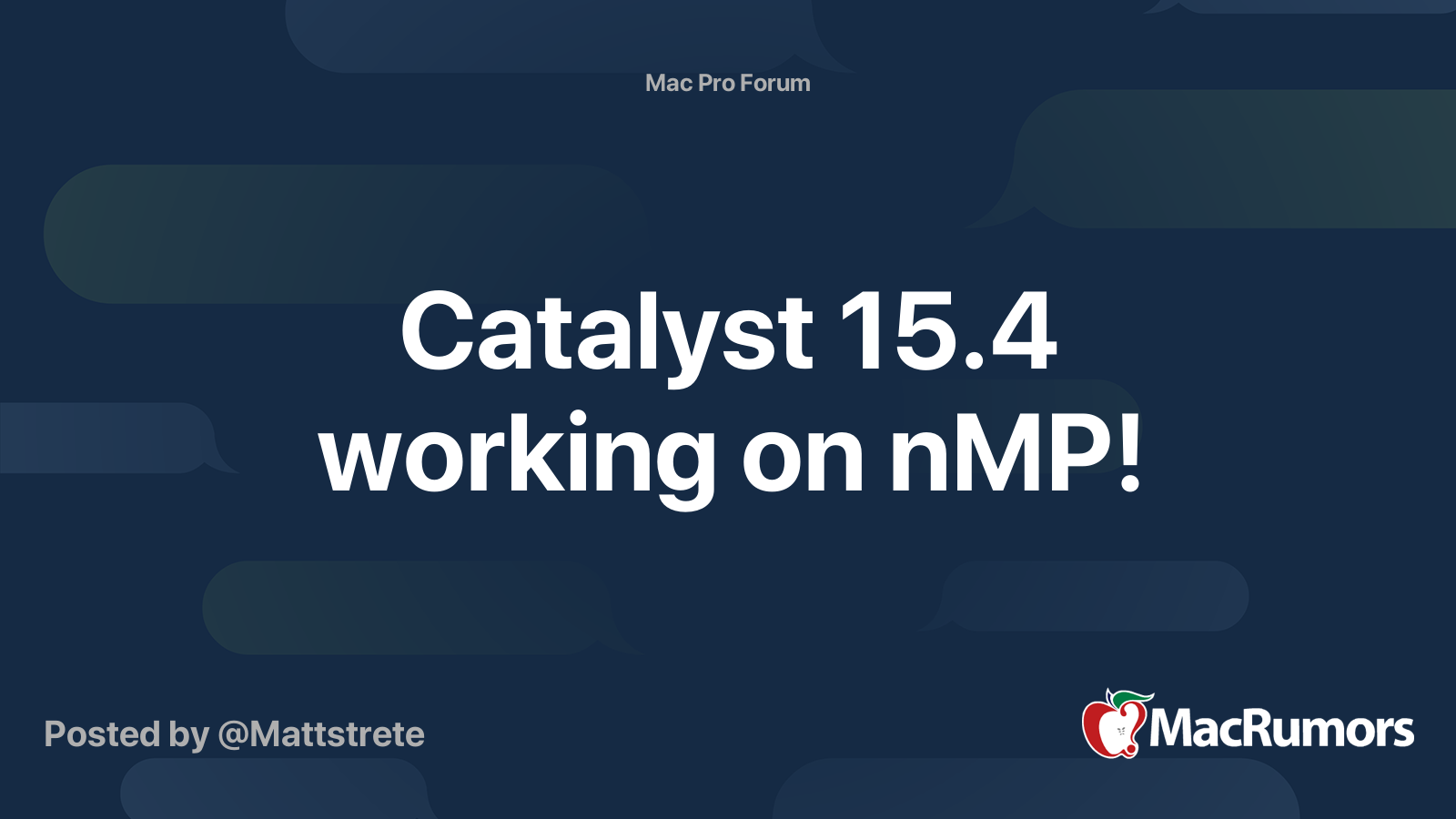 Catalyst 15.4 working on nMP! MacRumors Forums