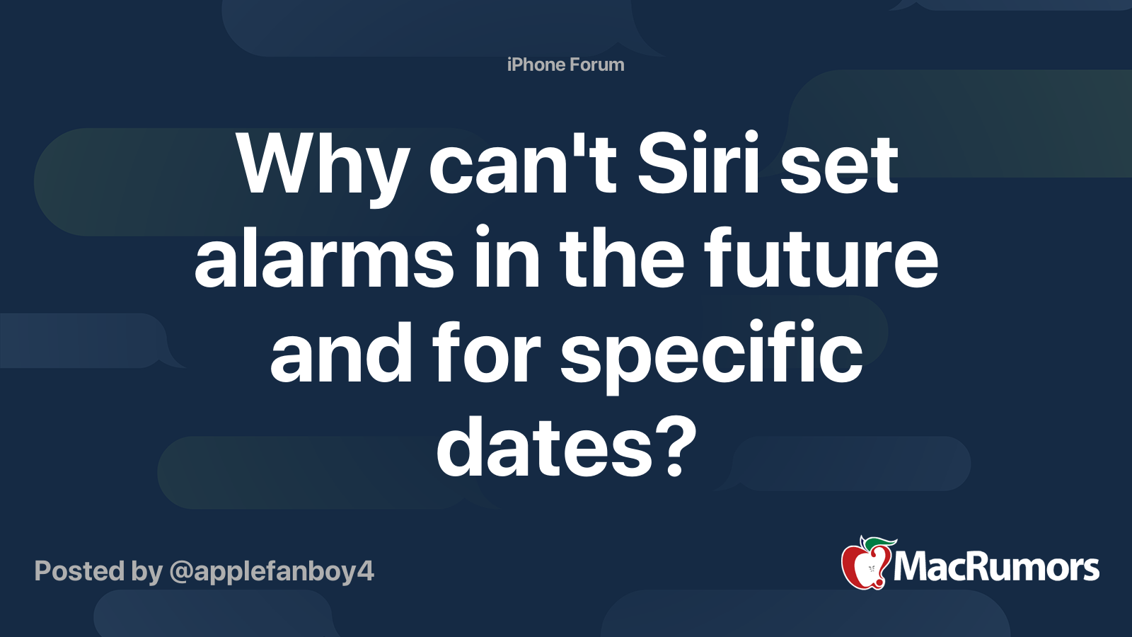 Why can't Siri set alarms in the future and for specific dates