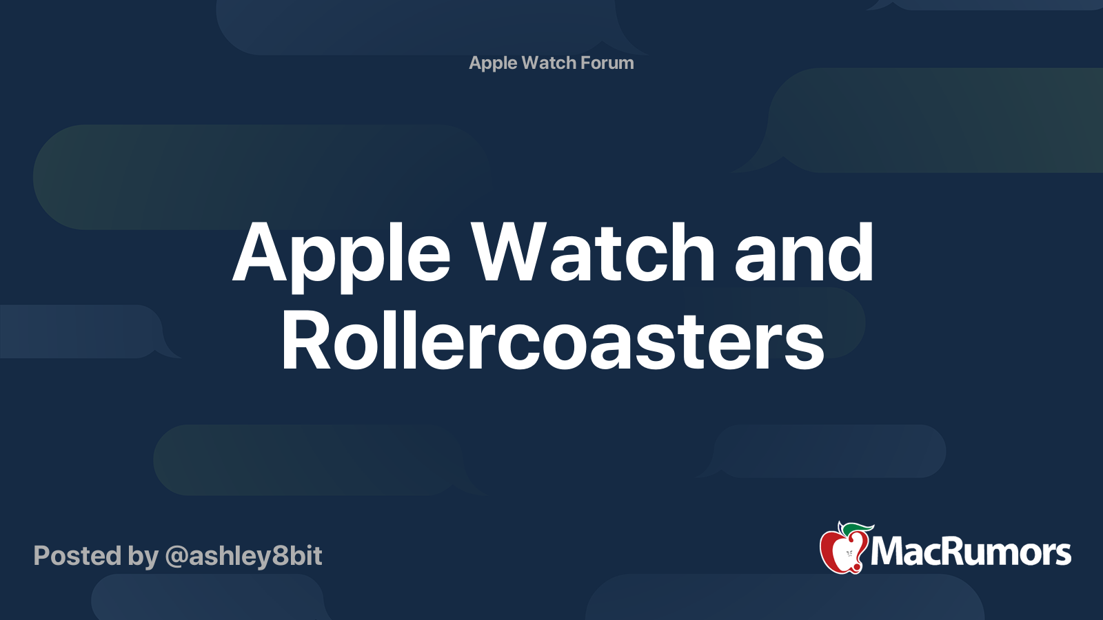 Apple Watch and Rollercoasters MacRumors Forums