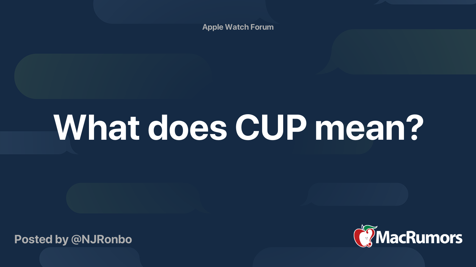What does CUP mean?