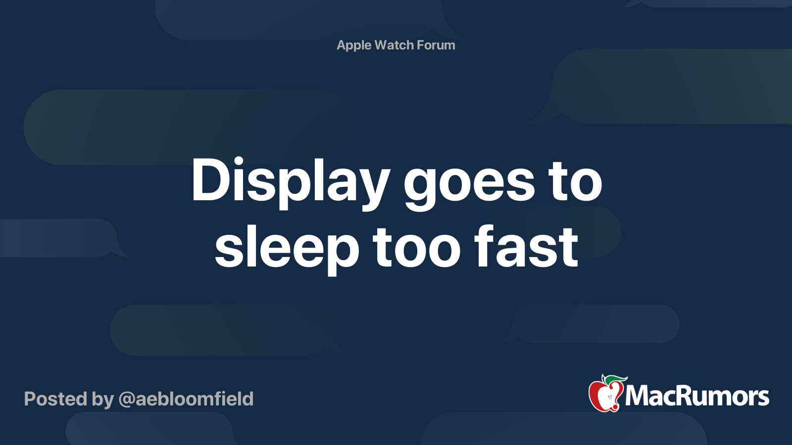 Display goes to sleep too fast MacRumors Forums