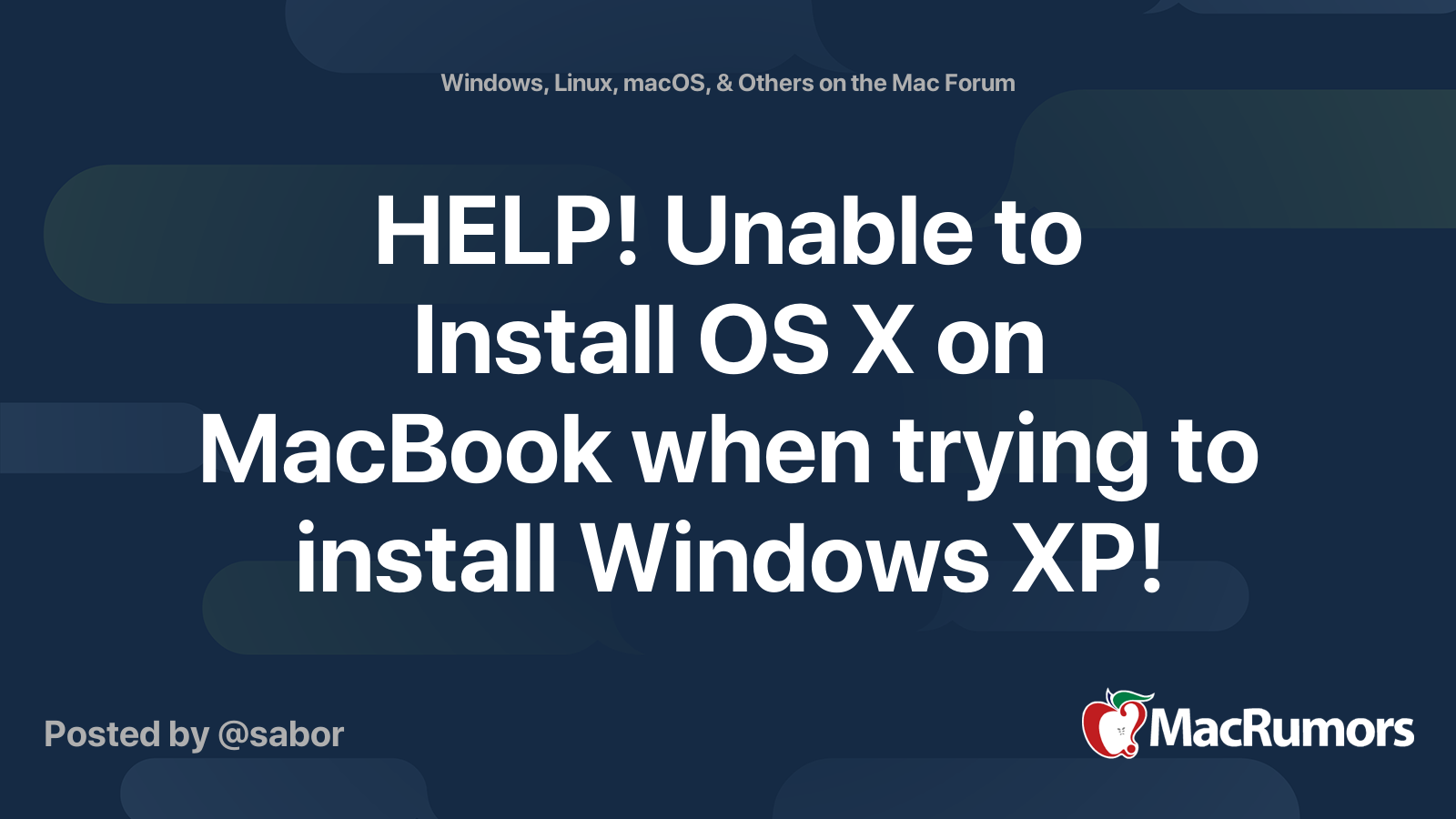 HELP! Unable to Install OS X on MacBook when trying to install Windows ...