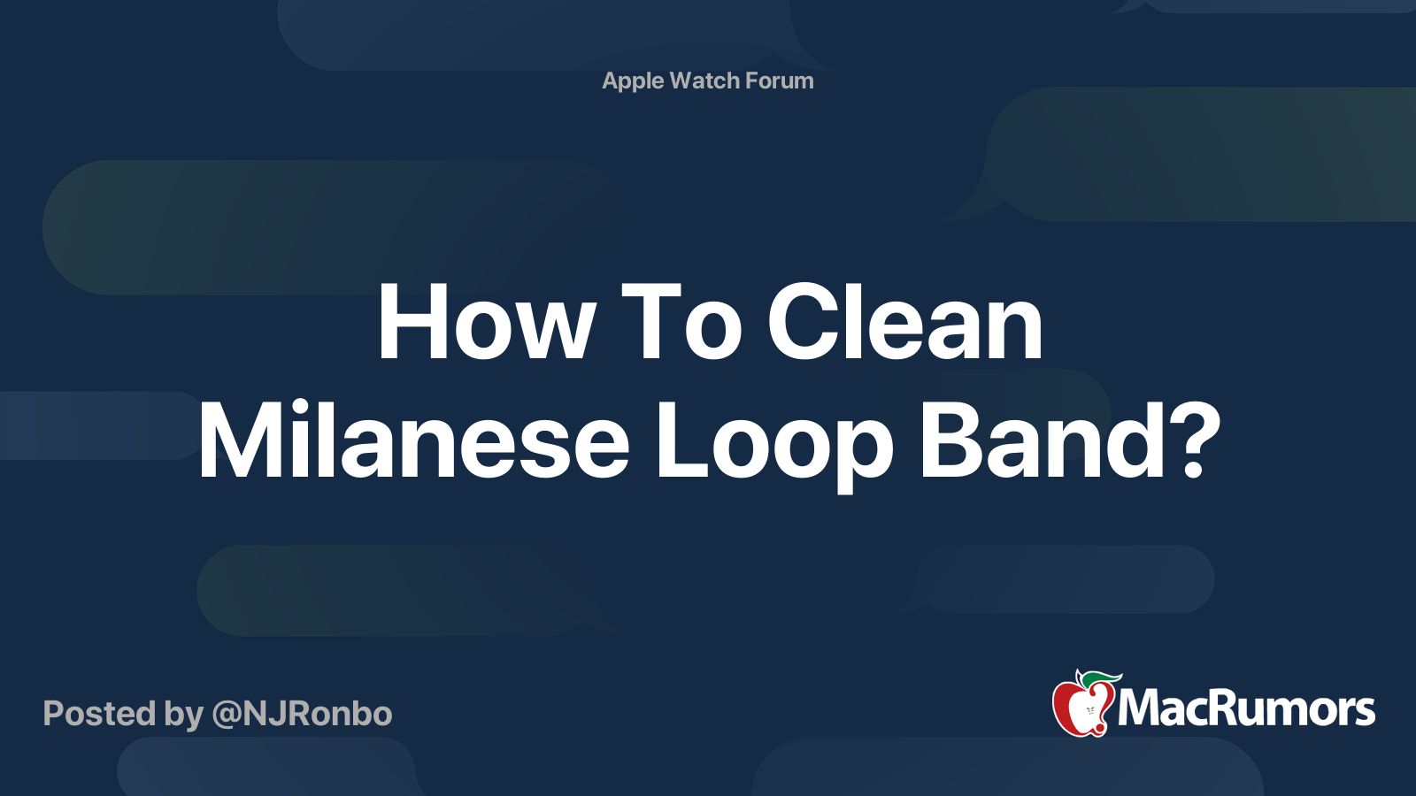 How To Clean Milanese Loop Band MacRumors Forums