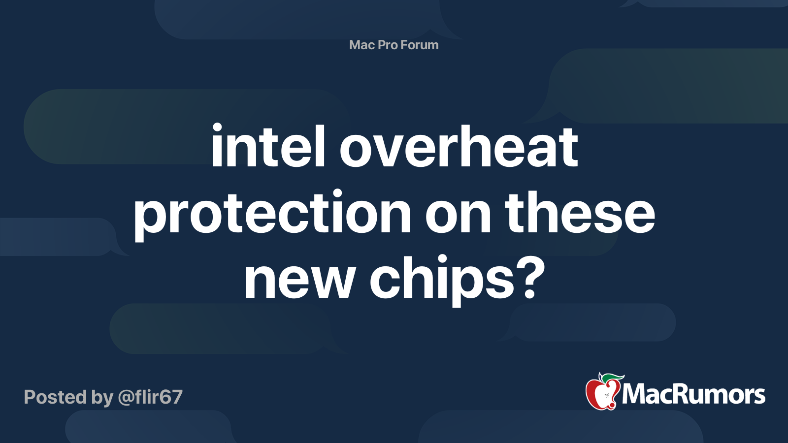 intel overheat protection on these new chips? | MacRumors Forums