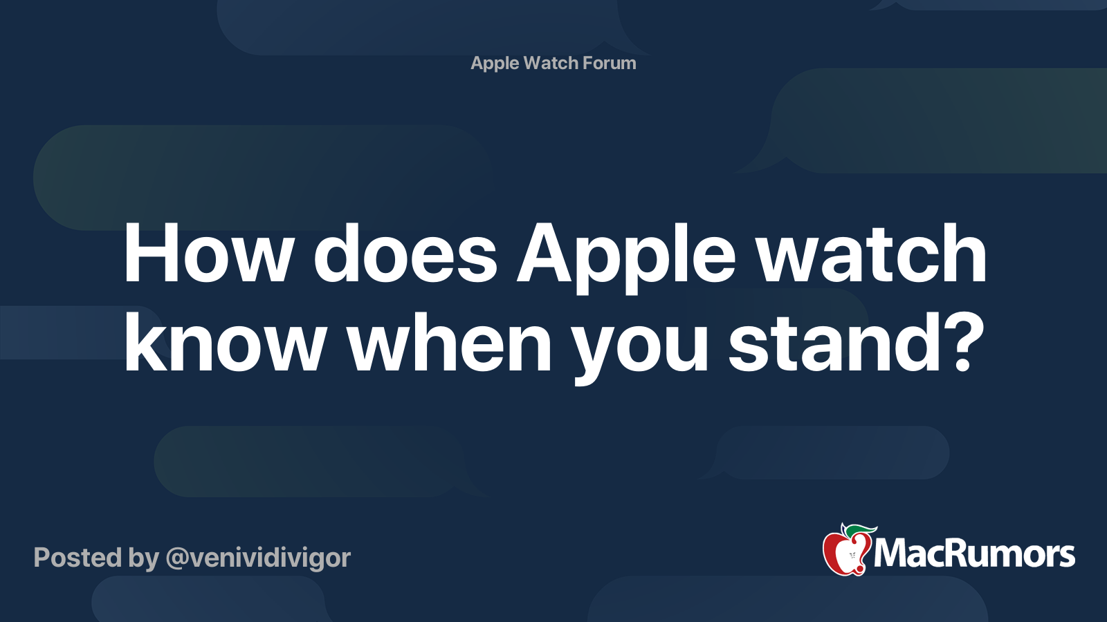 How does Apple watch know when you stand? MacRumors Forums