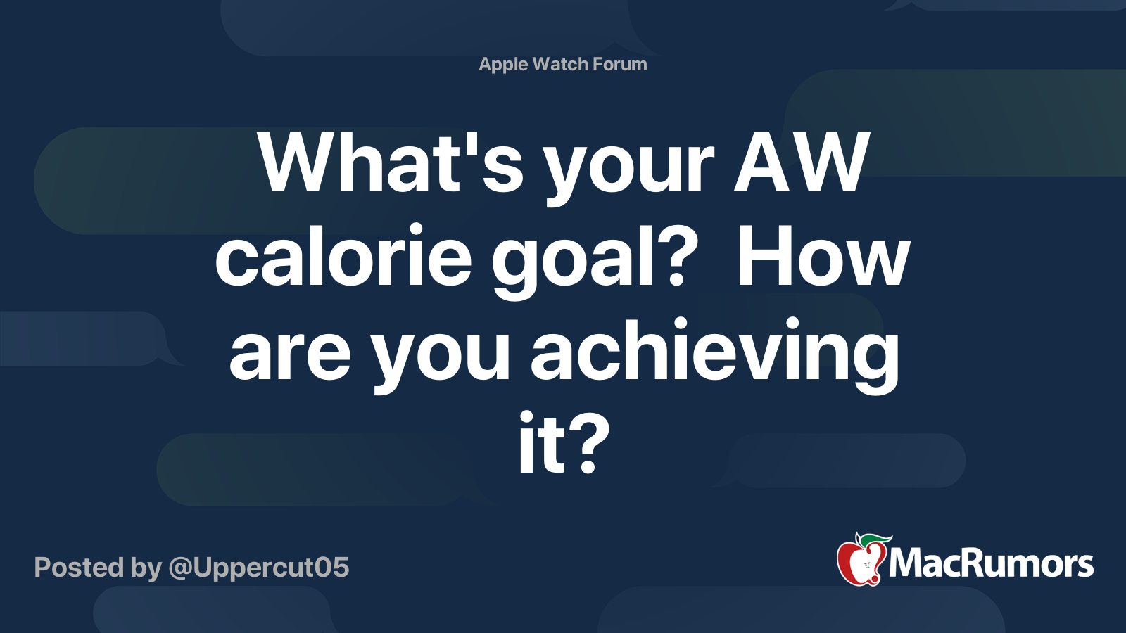 What s your AW calorie goal How are you achieving it MacRumors