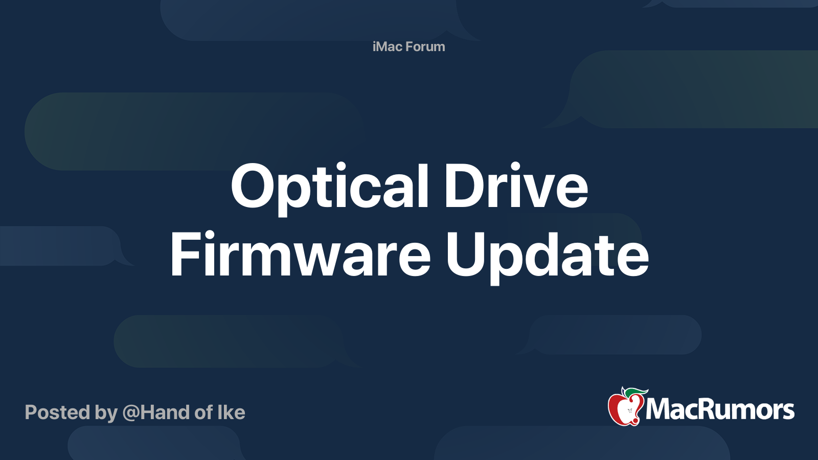 Optical Drive Firmware Update MacRumors Forums