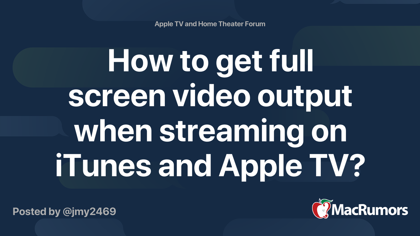How to get full screen video output when streaming on iTunes and Apple