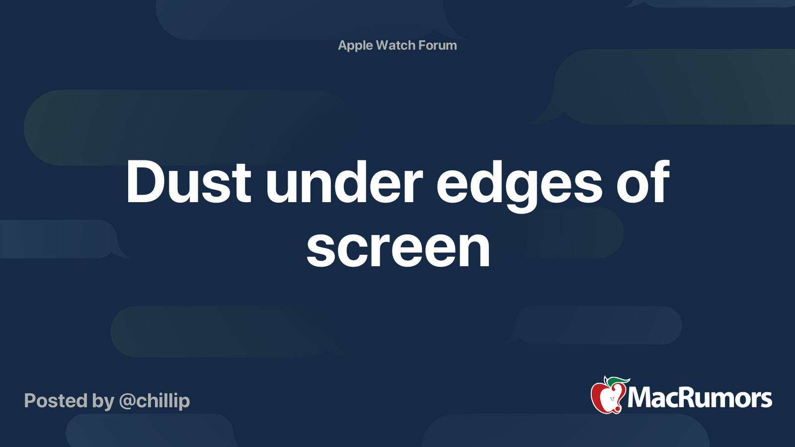 Dust under edges of screen | MacRumors Forums