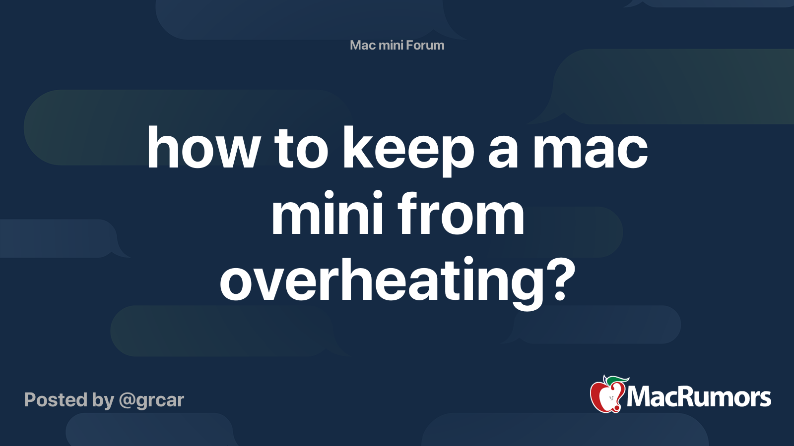 how to keep a mac mini from overheating? MacRumors Forums