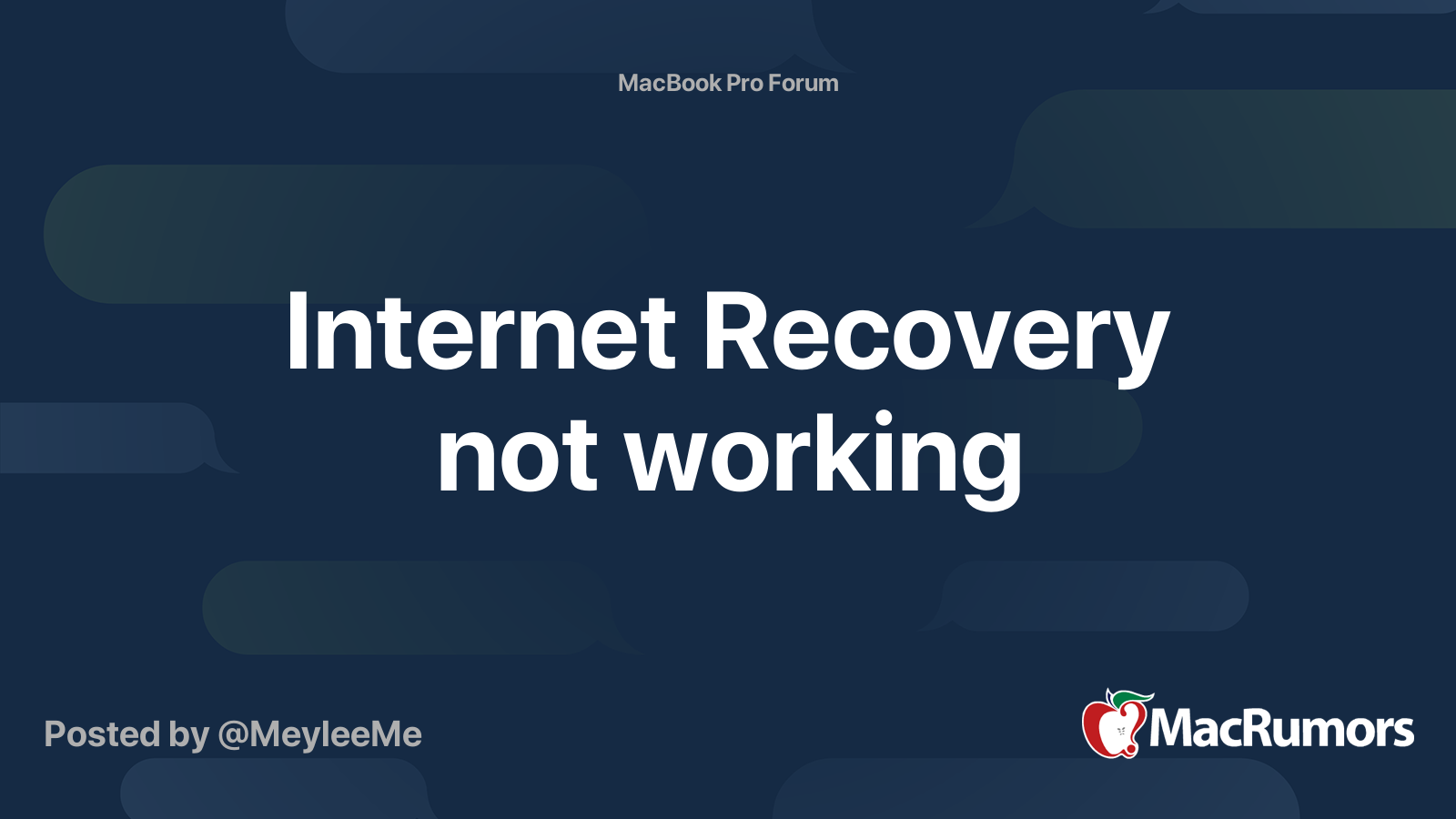 Internet Recovery Not Working MacRumors Forums