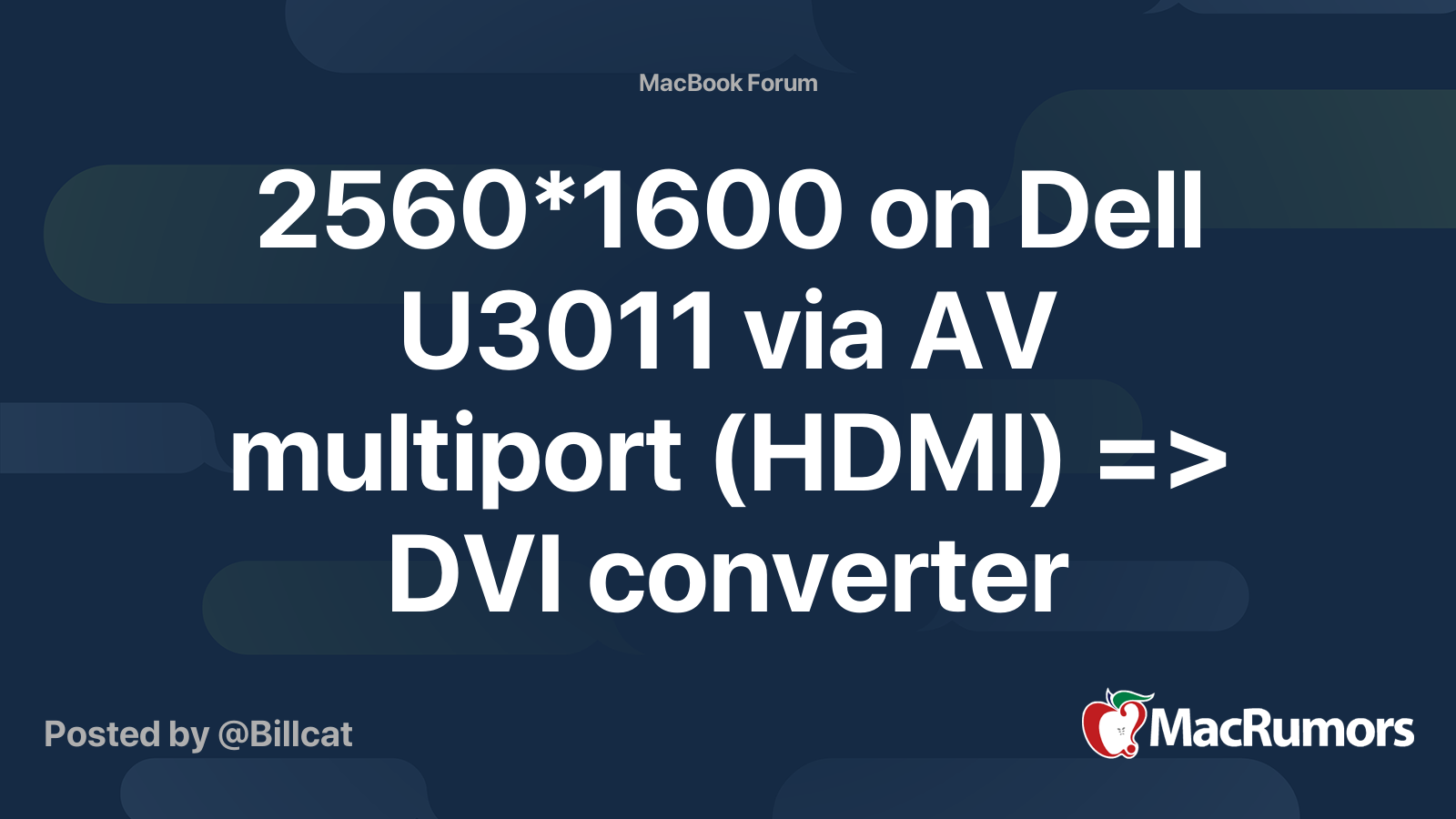 2560 1600 On Dell U3011 Via Av Multiport Hdmi Dvi Converter Macrumors Forums