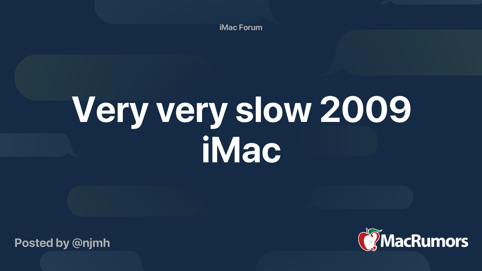 Very very slow 2009 iMac MacRumors Forums