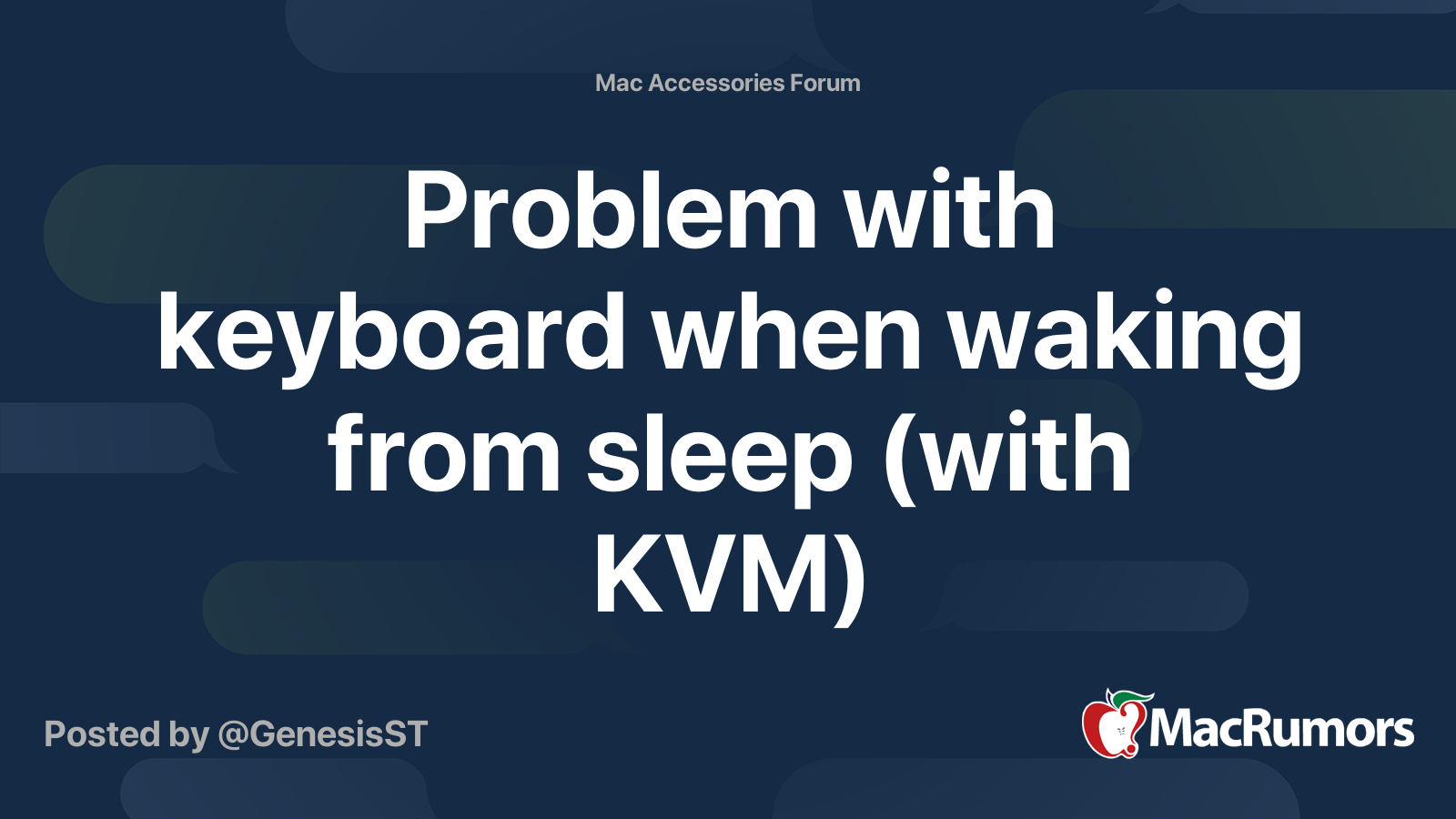 Problem with keyboard when waking from sleep (with KVM) MacRumors Forums