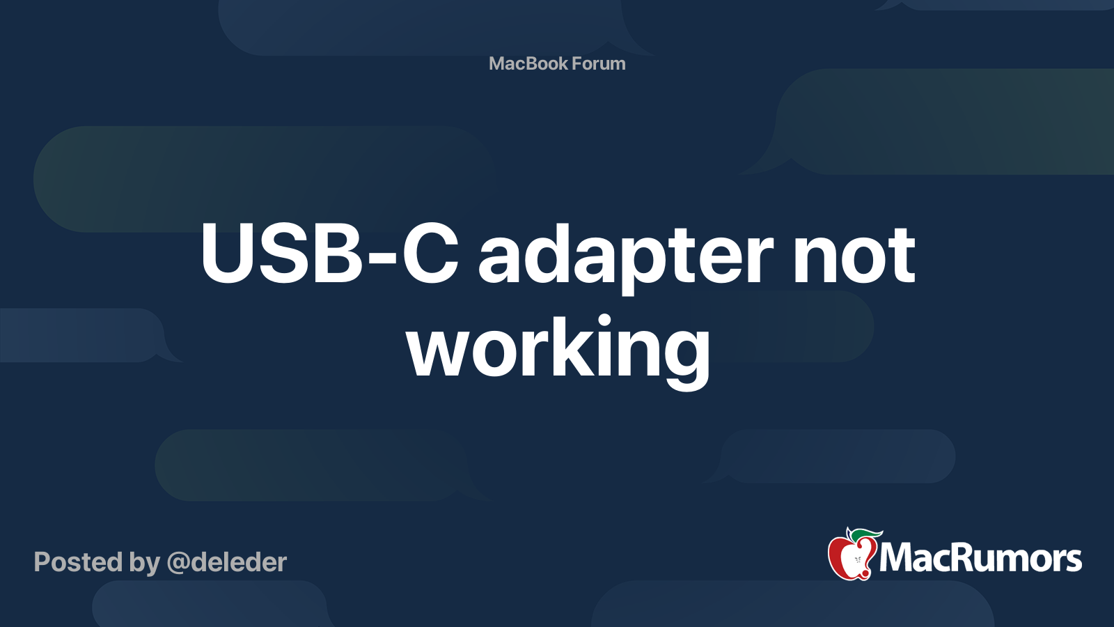 USBC adapter not working MacRumors Forums